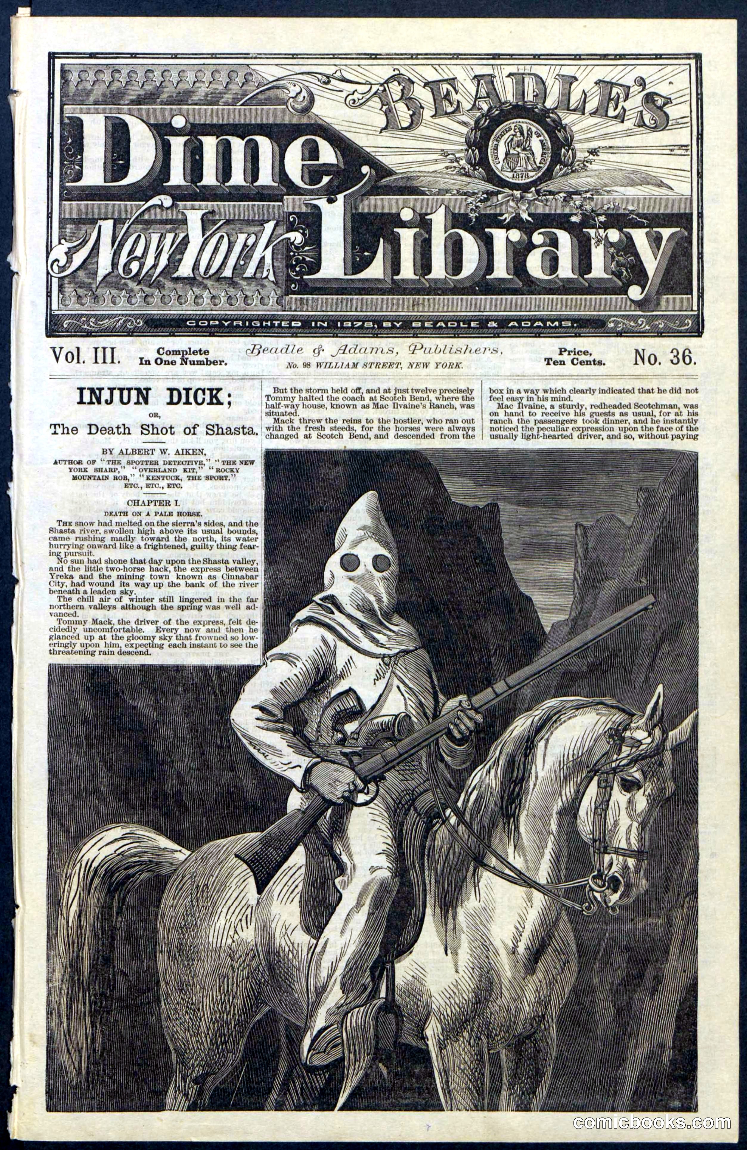 Beadle's New York Dime Library, No. 36