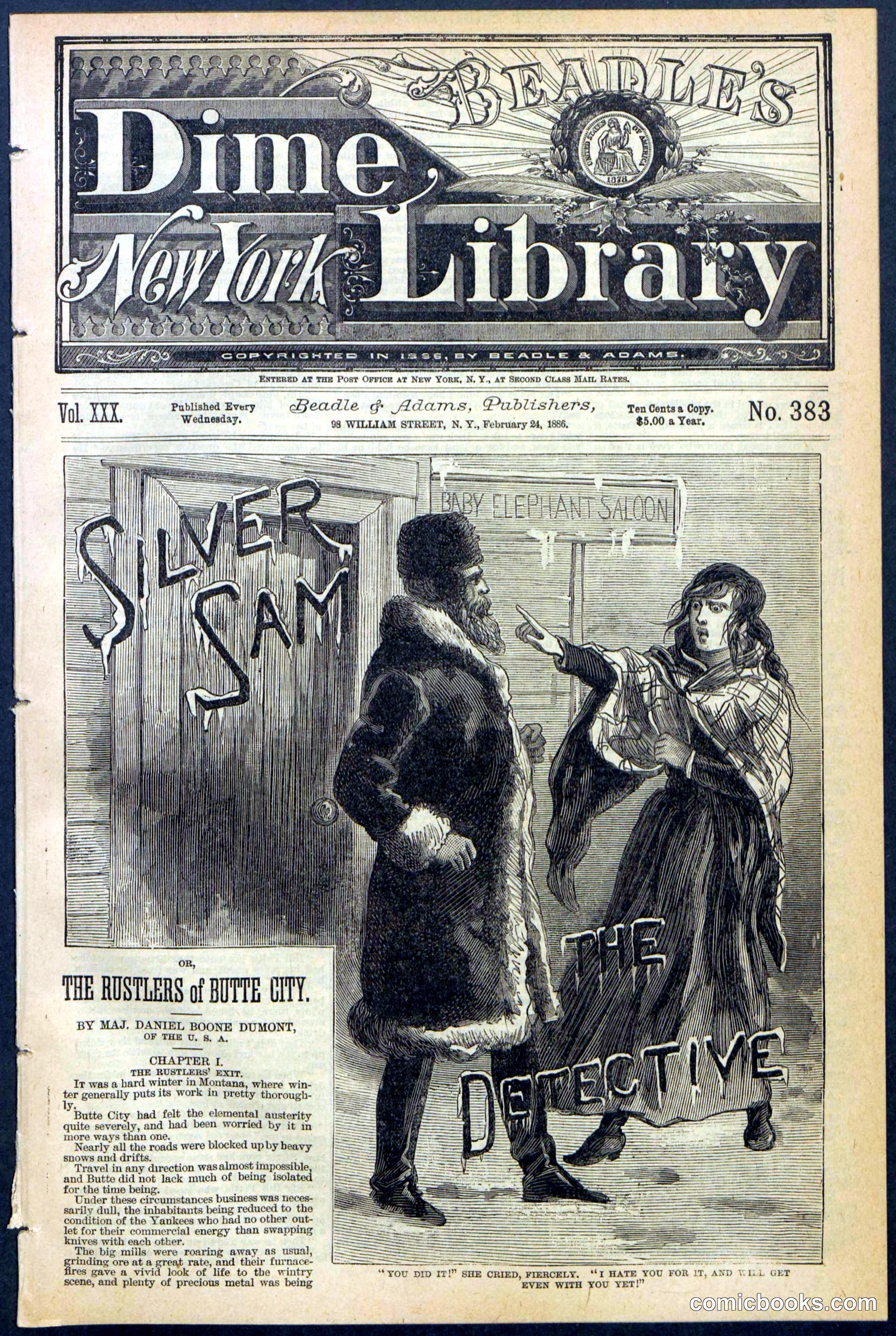 Beadle's New York Dime Library No. 383