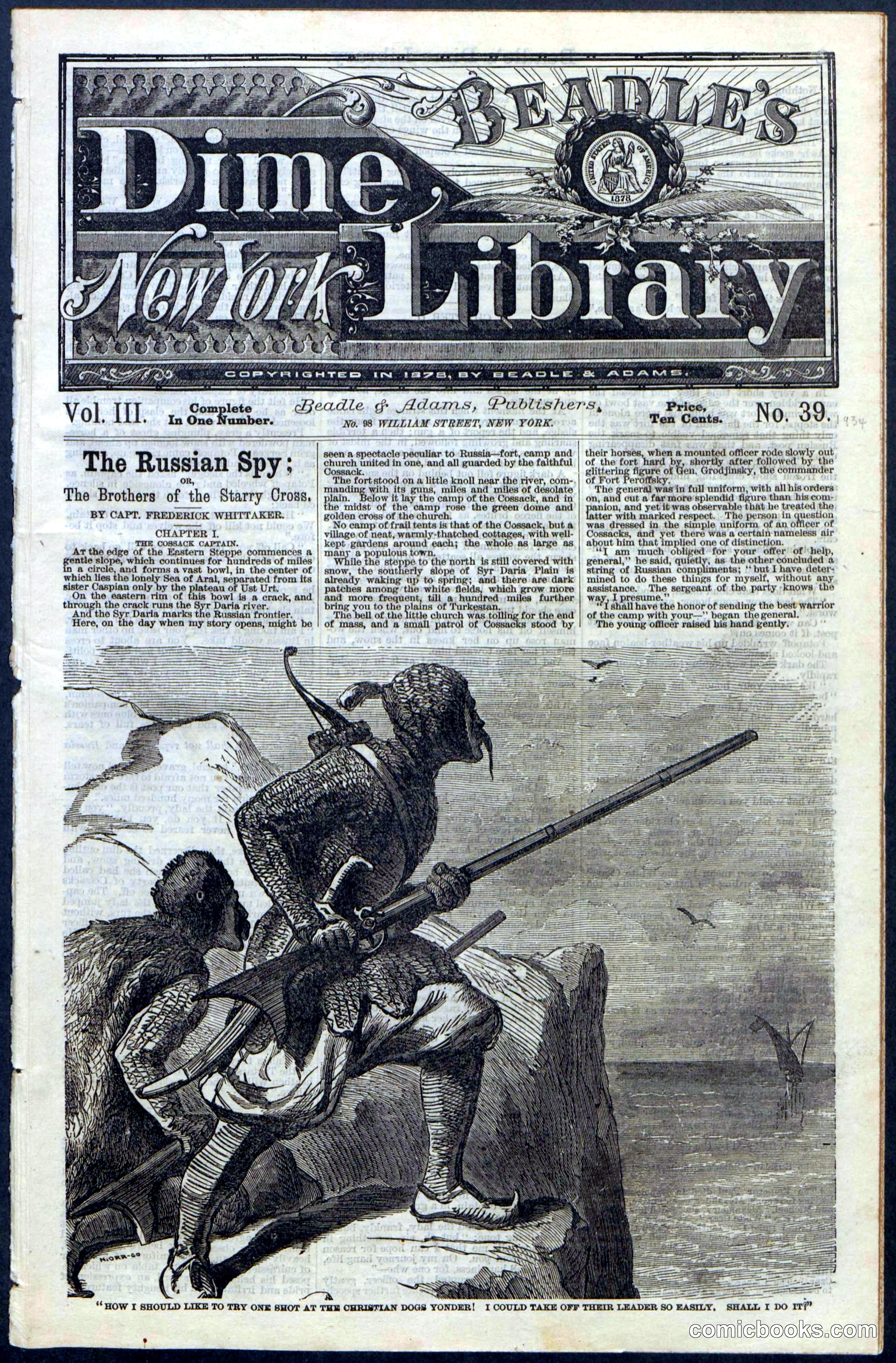 Beadle's Dime Library, Vol. III, No. 39