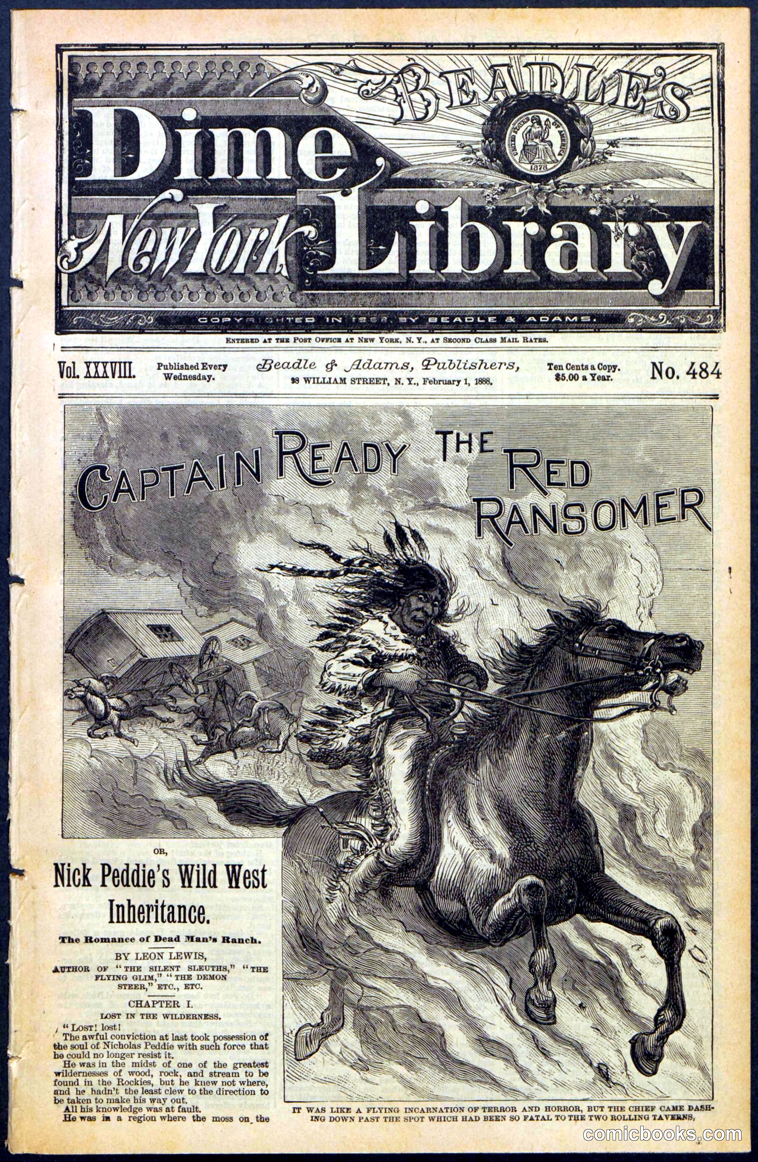 Beadle's New York Dime Library, No. 484