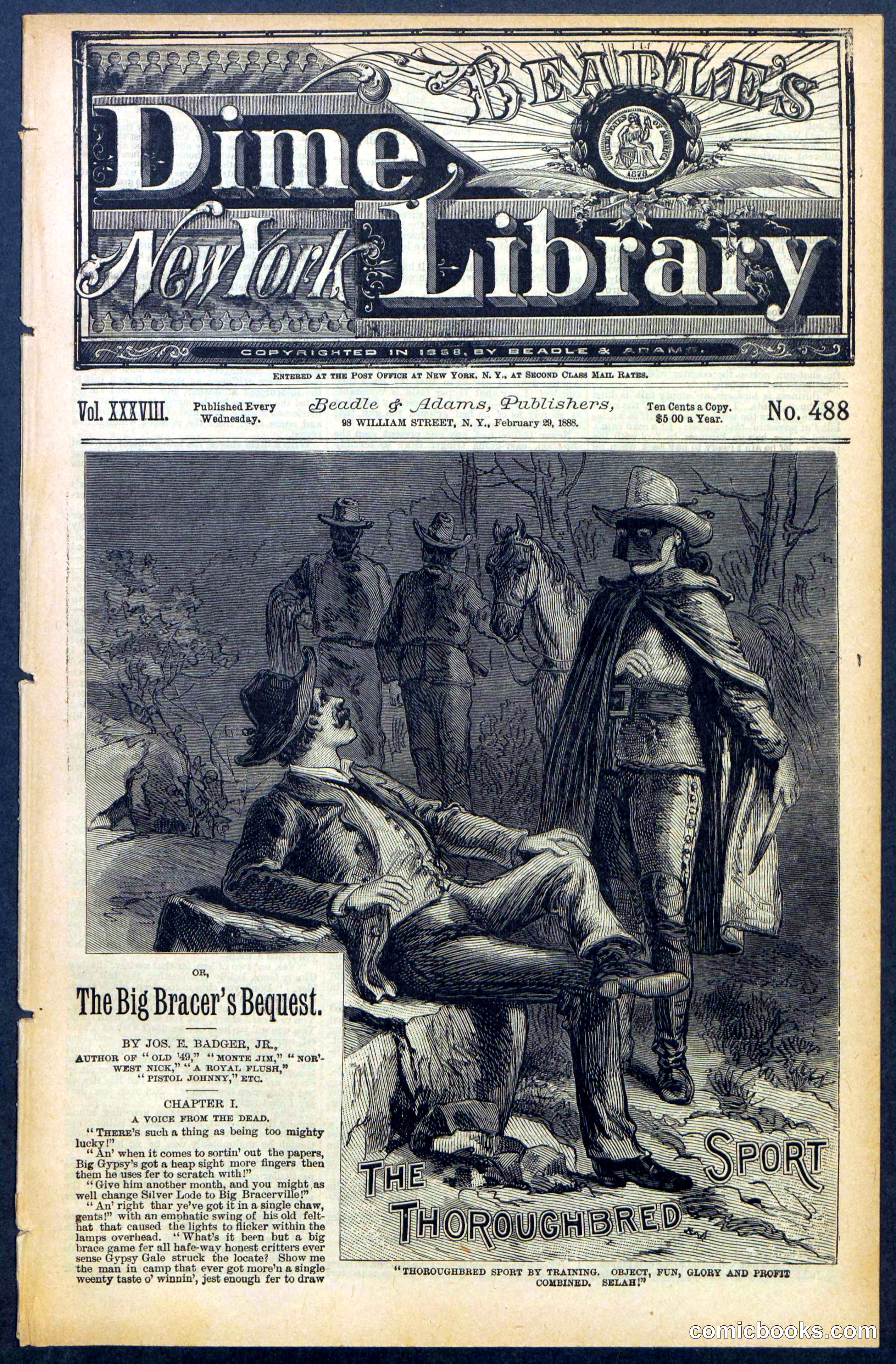 Beadle's New York Dime Library No. 488