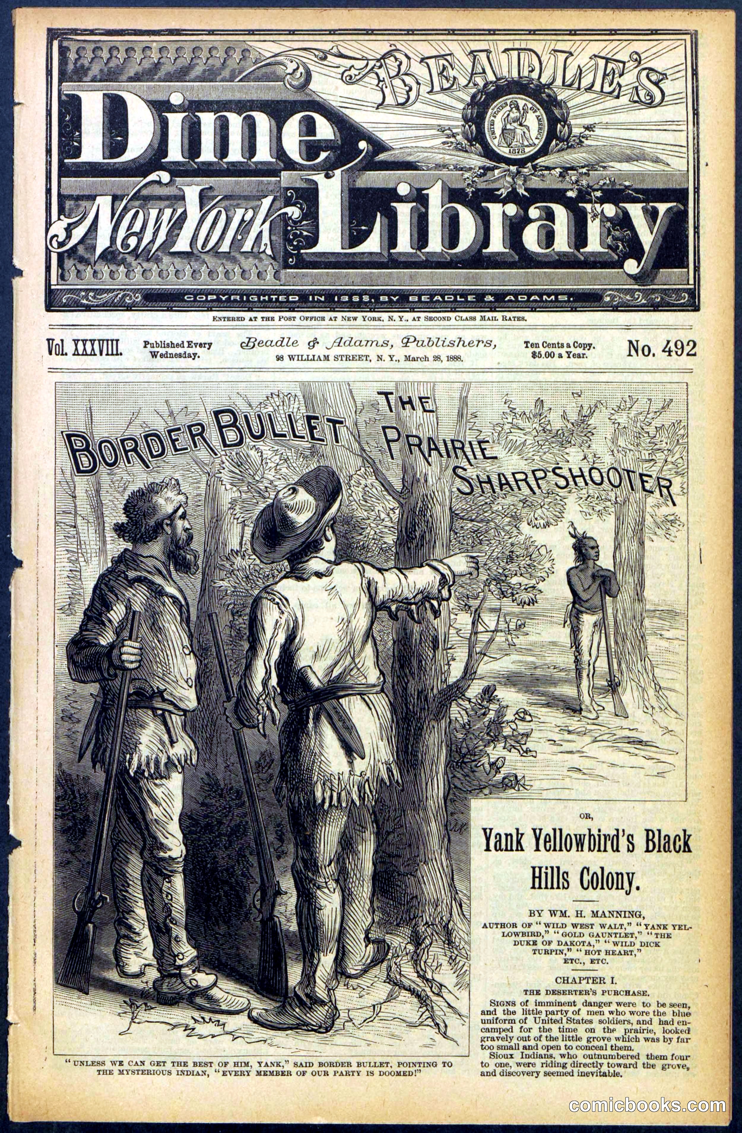 Beadle's New York Dime Library No. 492