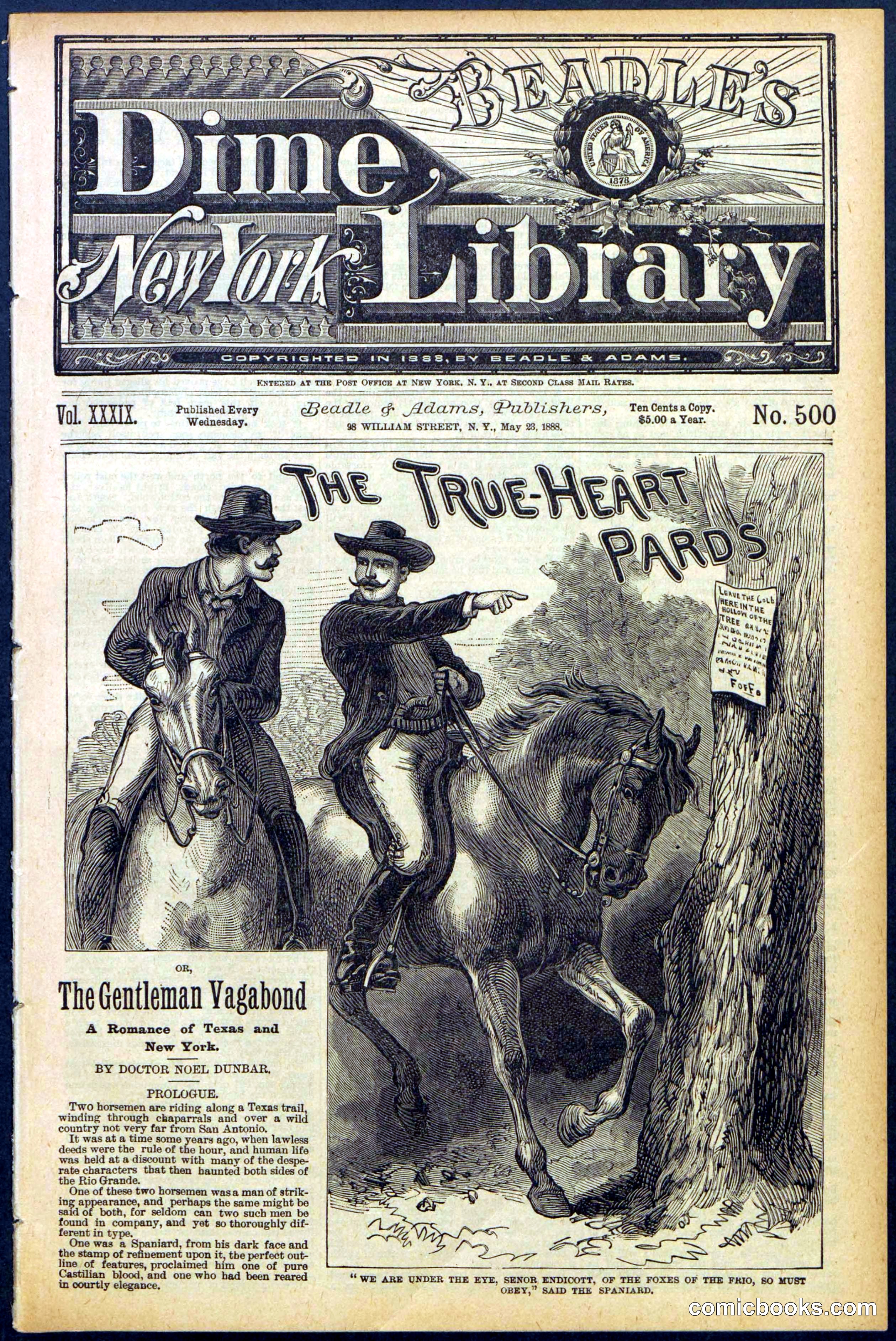 Beadle's New York Dime Library, No. 500