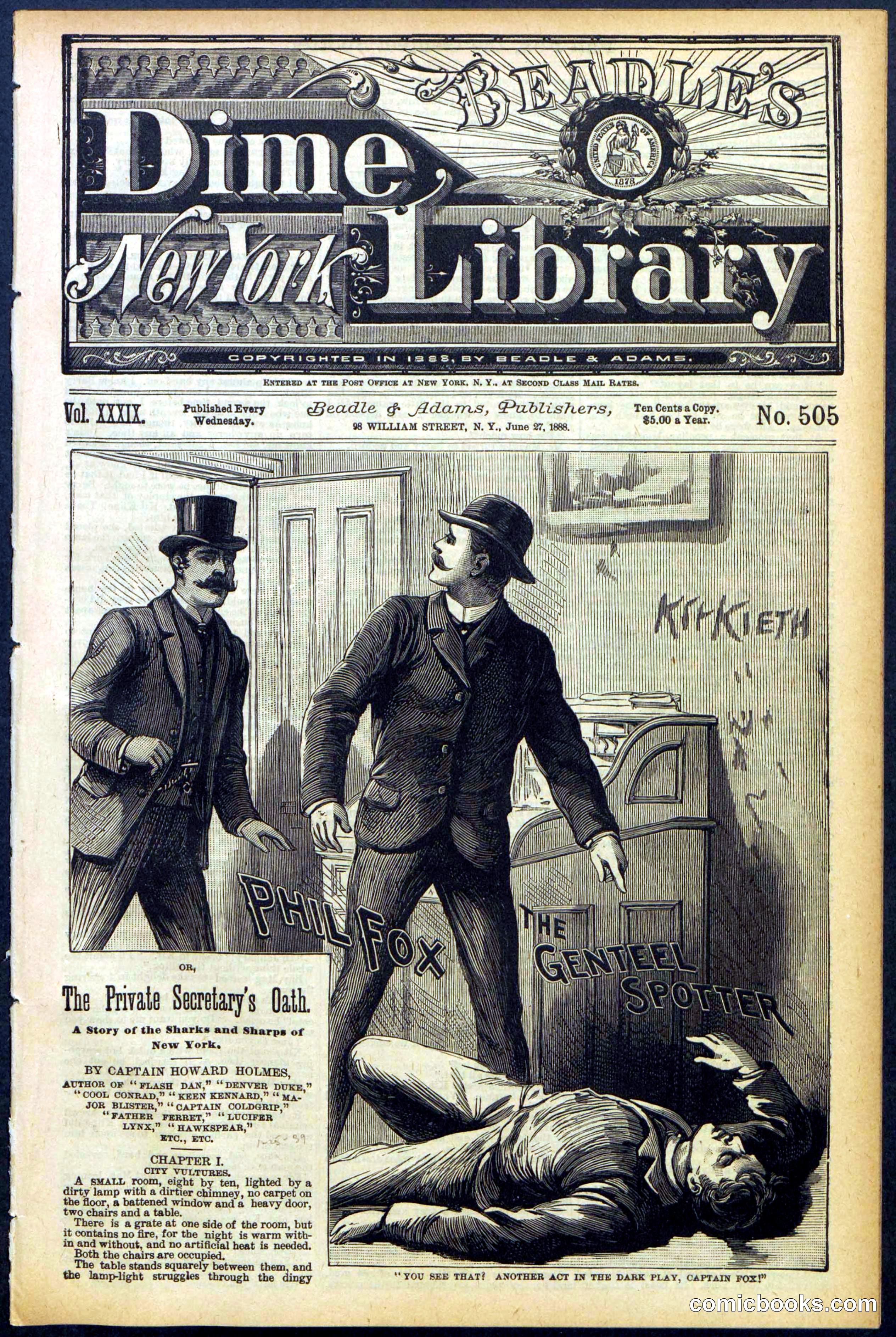 Beadle's New York Dime Library No. 505