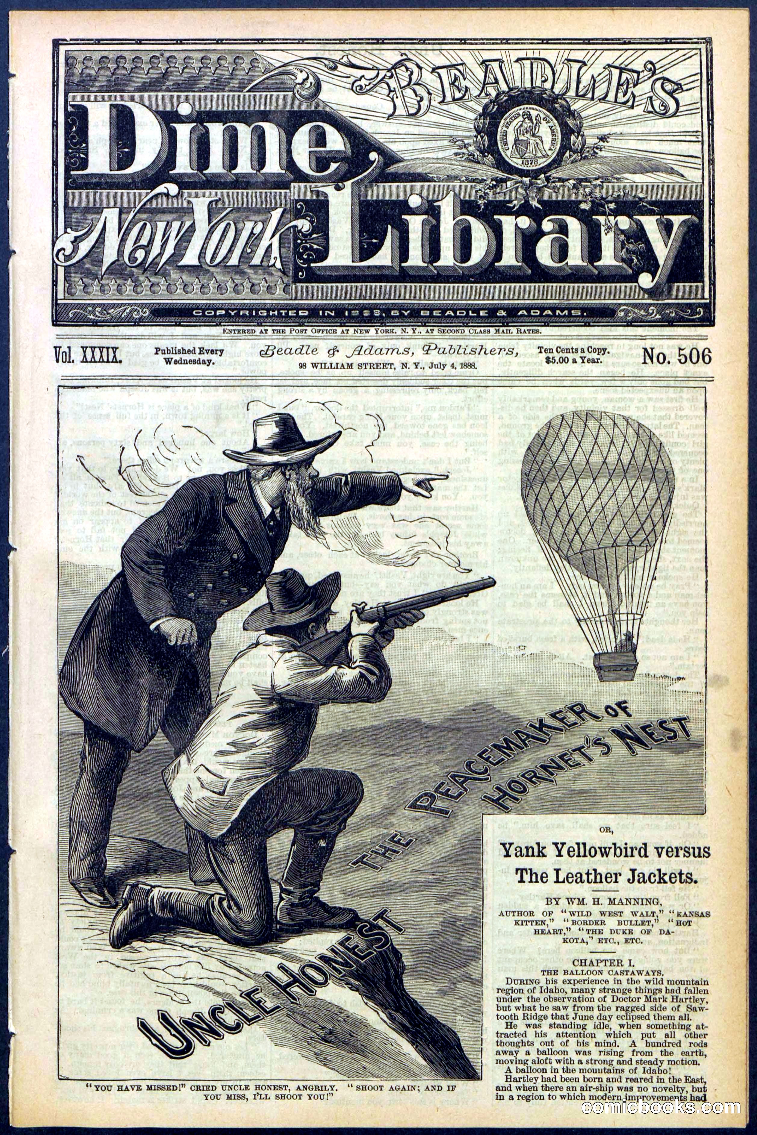 Beadle's New York Dime Library, No. 506