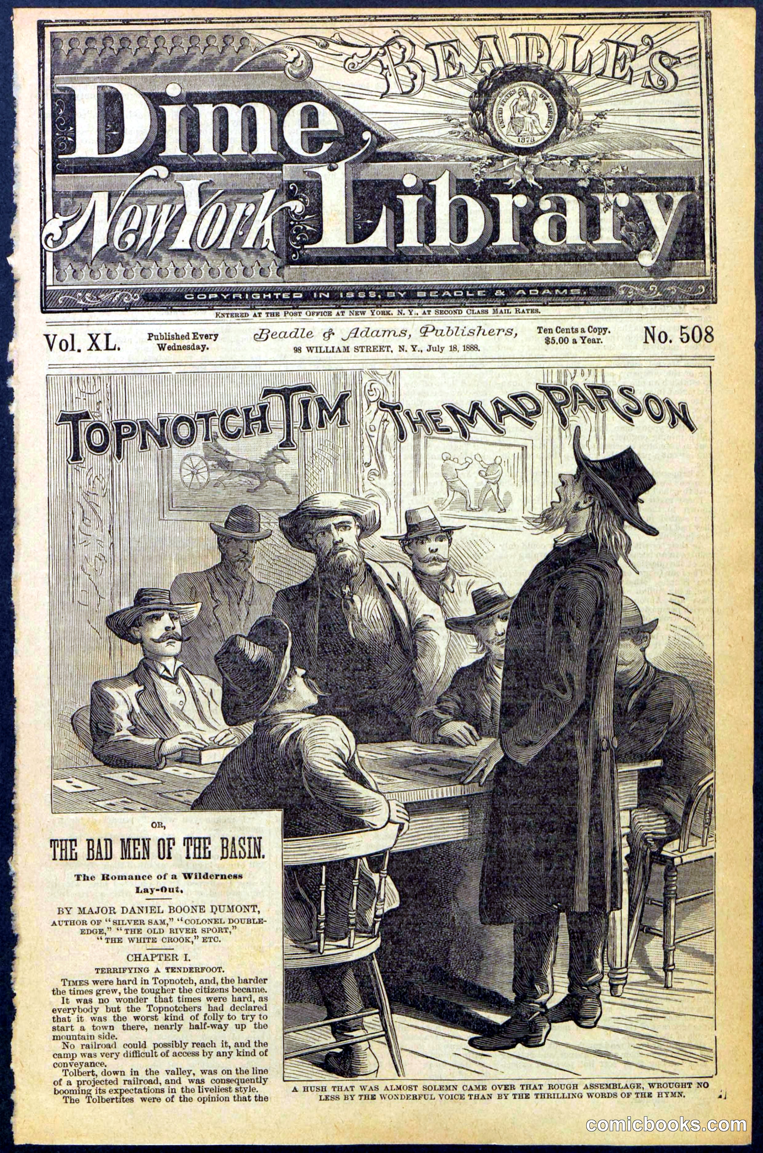 Beadle's New York Dime Library, No. 508