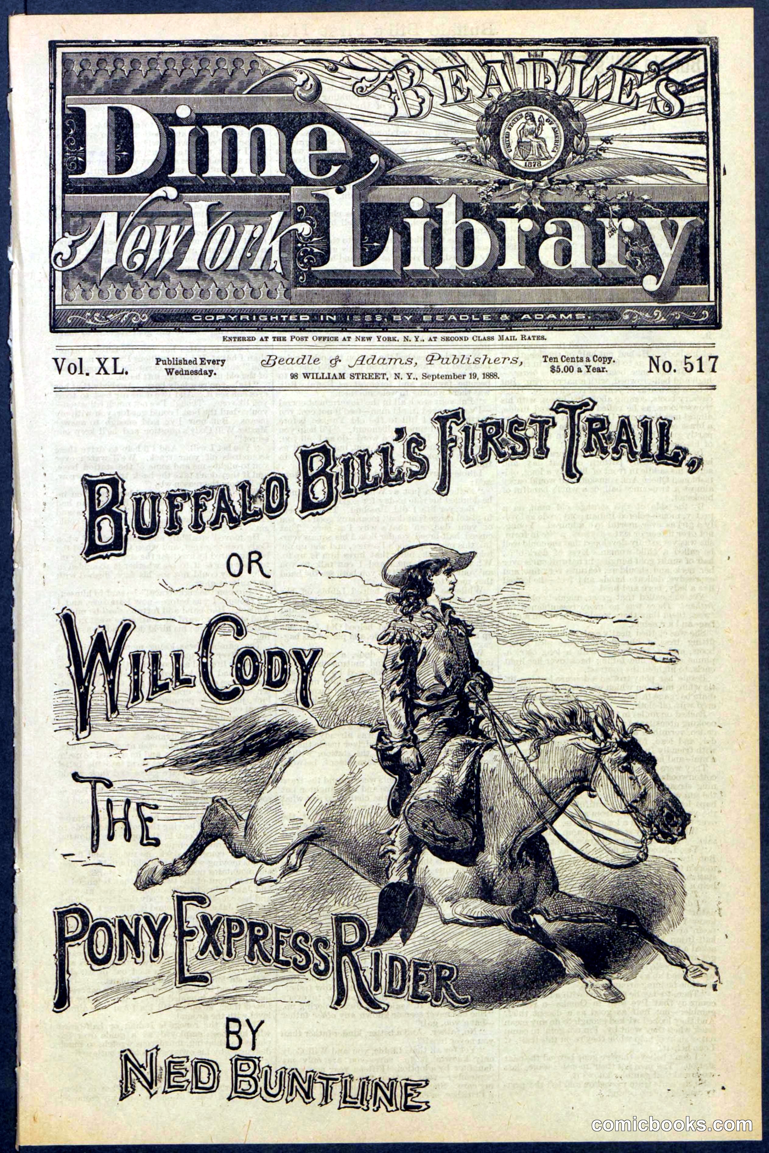 Beadle's New York Dime Library No. 517