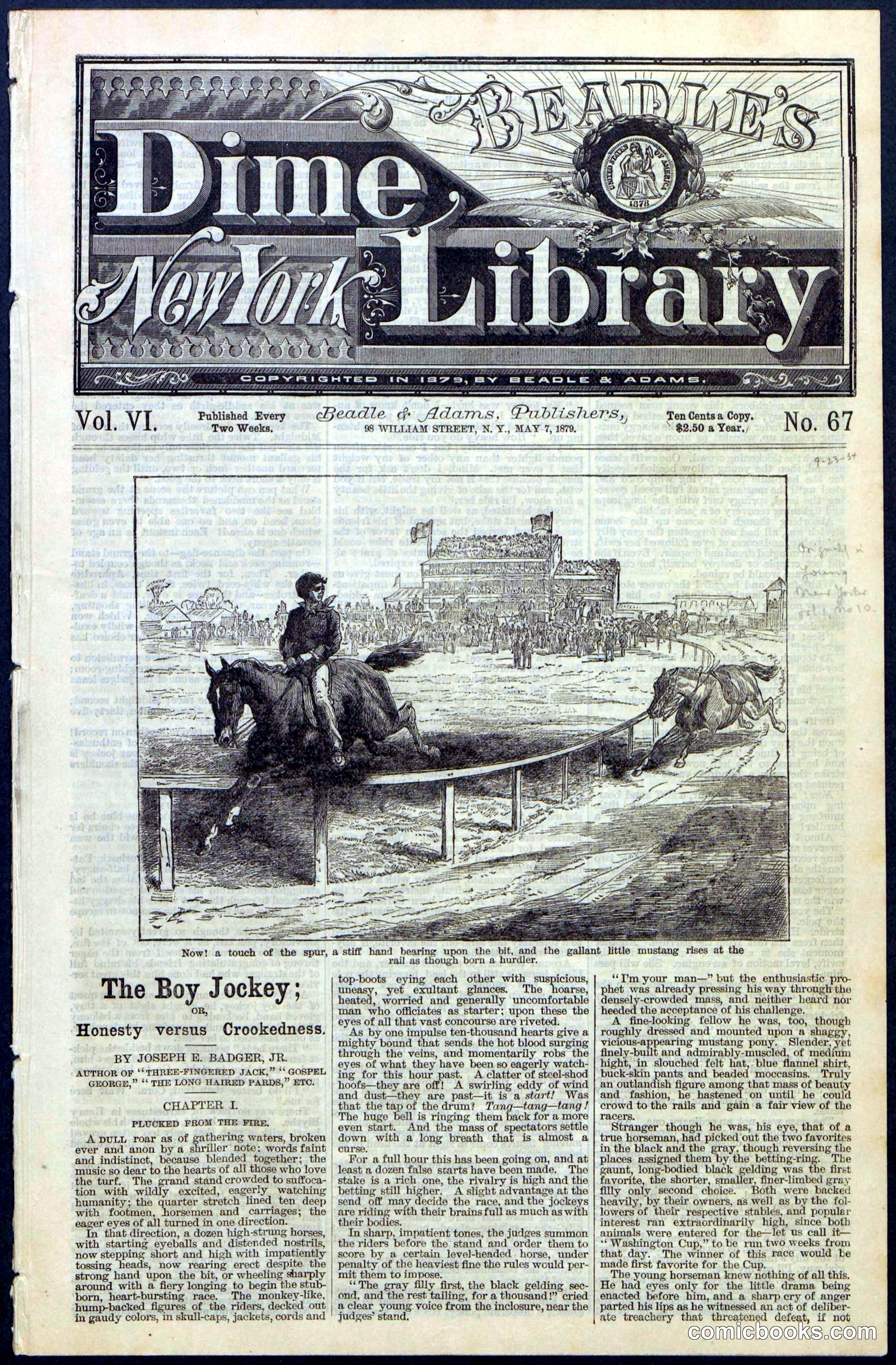 Beadle's New York Dime Library, No. 67