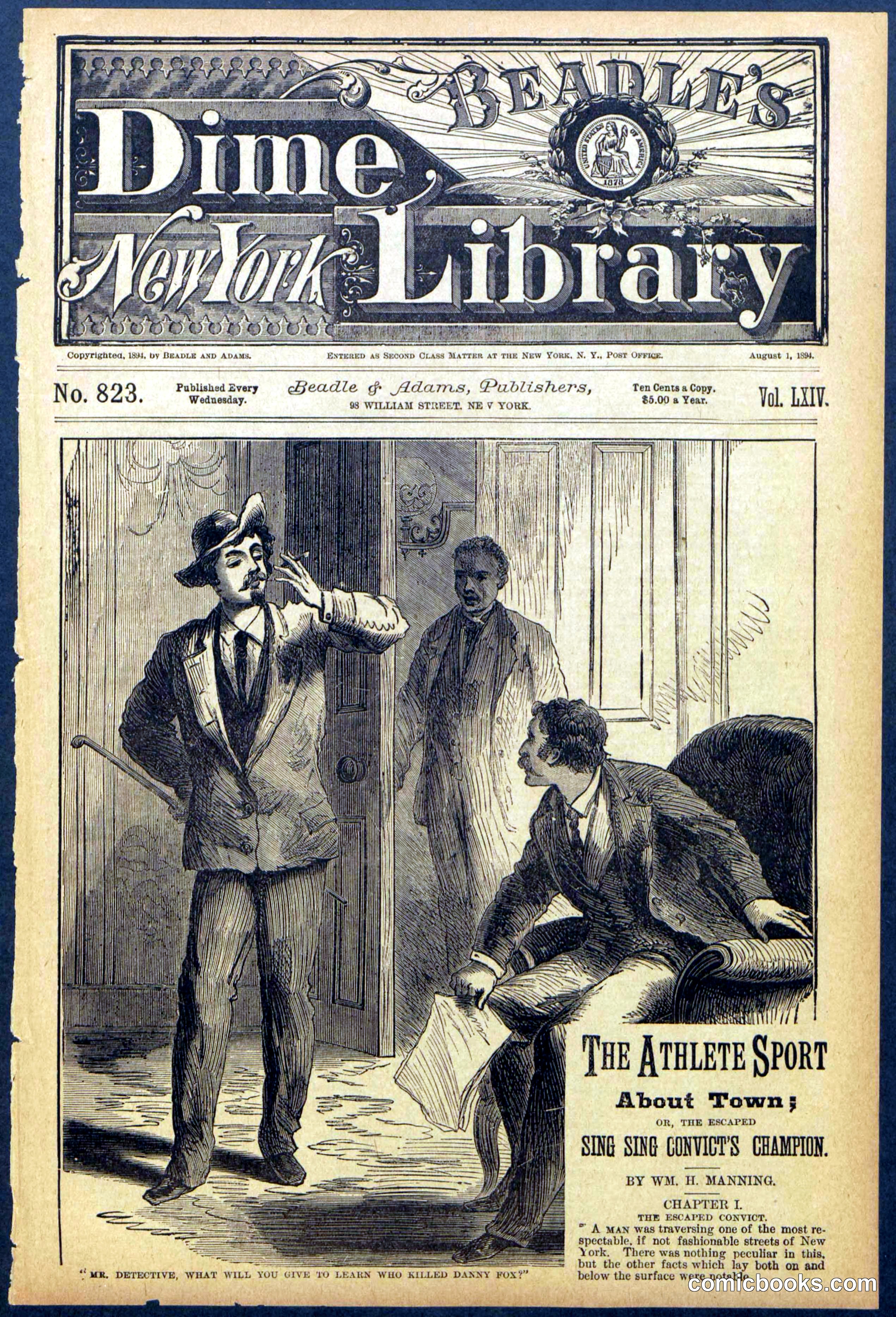 Beadle's Dime Library, No. 823