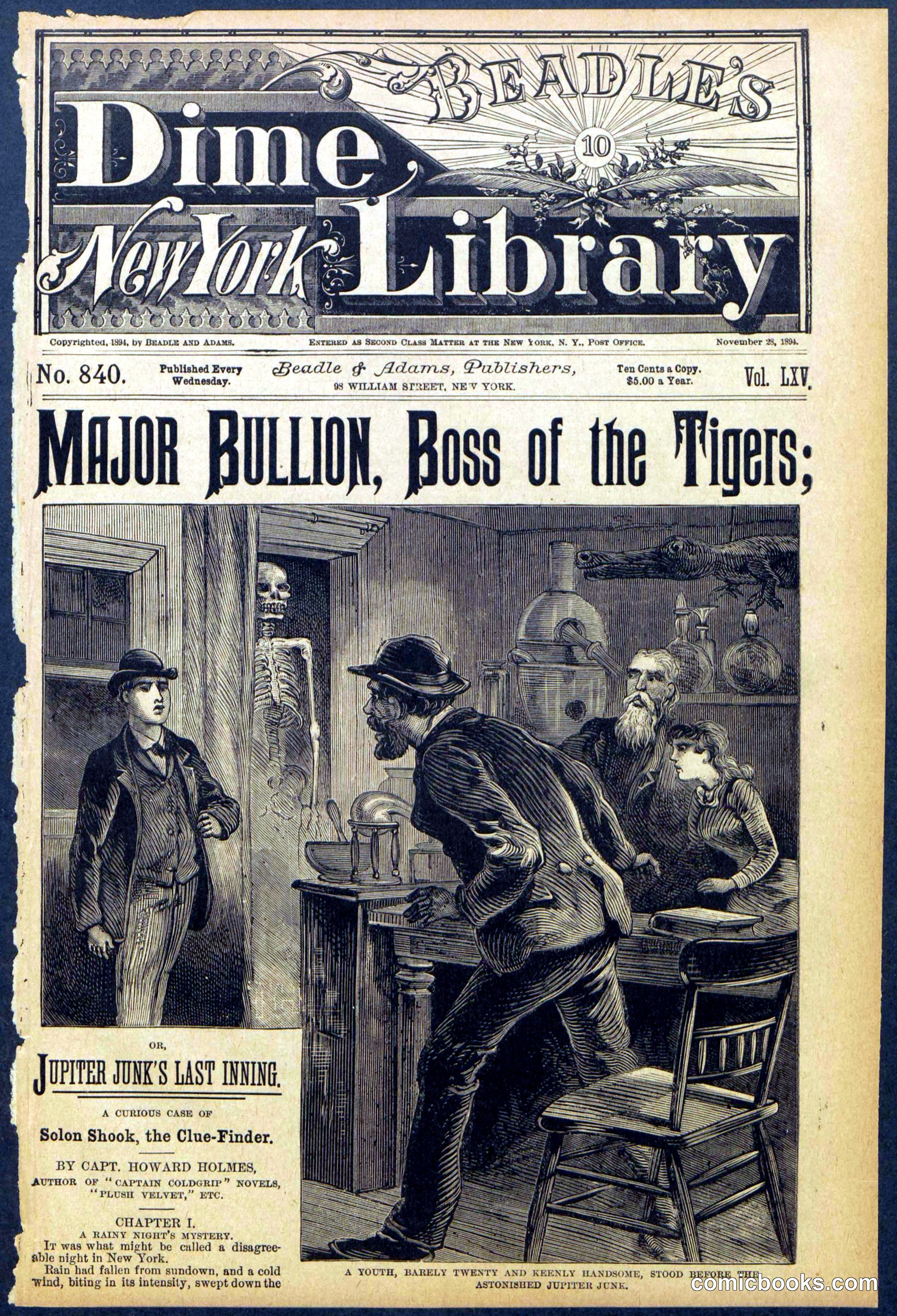Beadle's Dime Library No. 840: Major Bullion, Boss of the Tigers