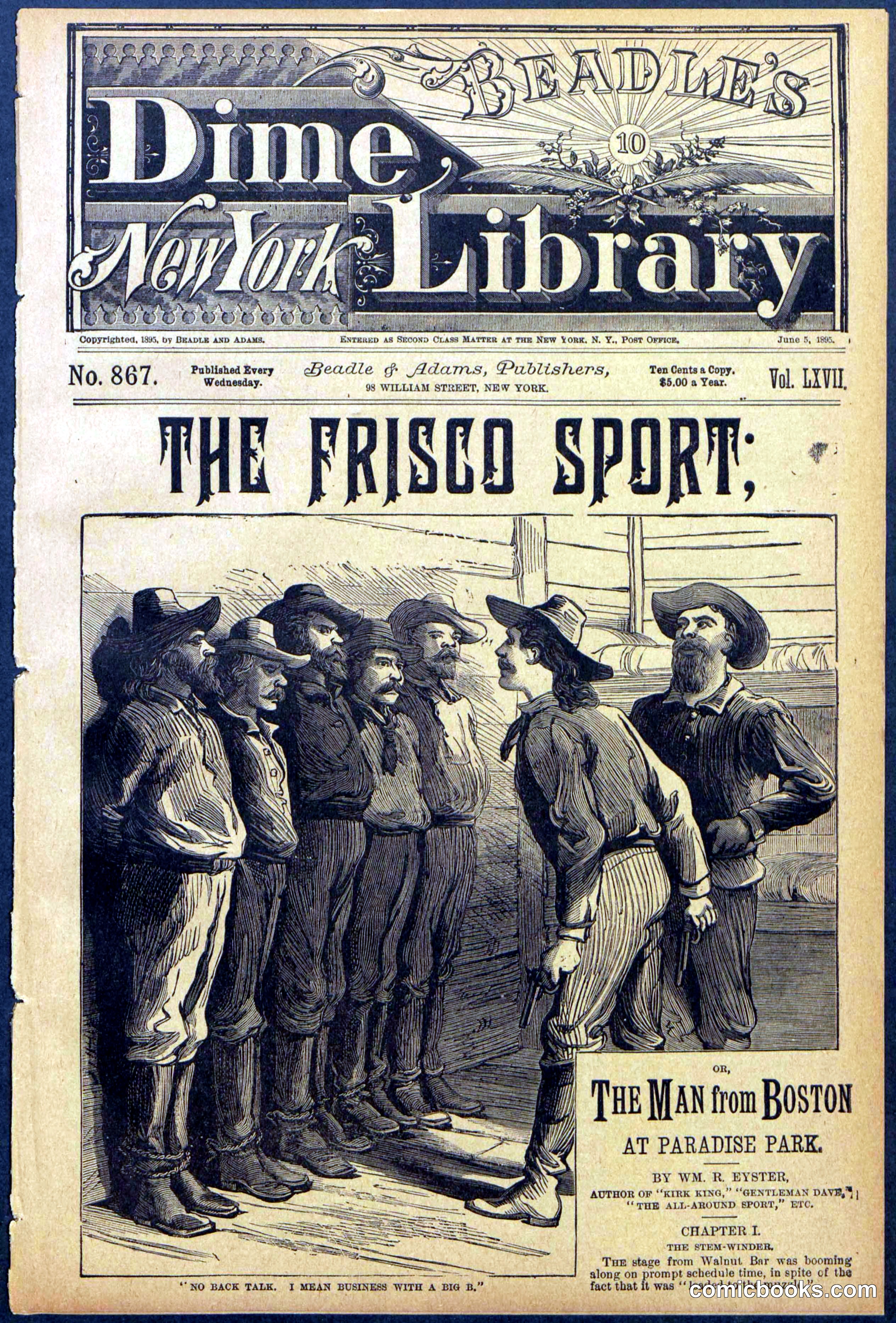 Beadle's New York Dime Library, No. 867