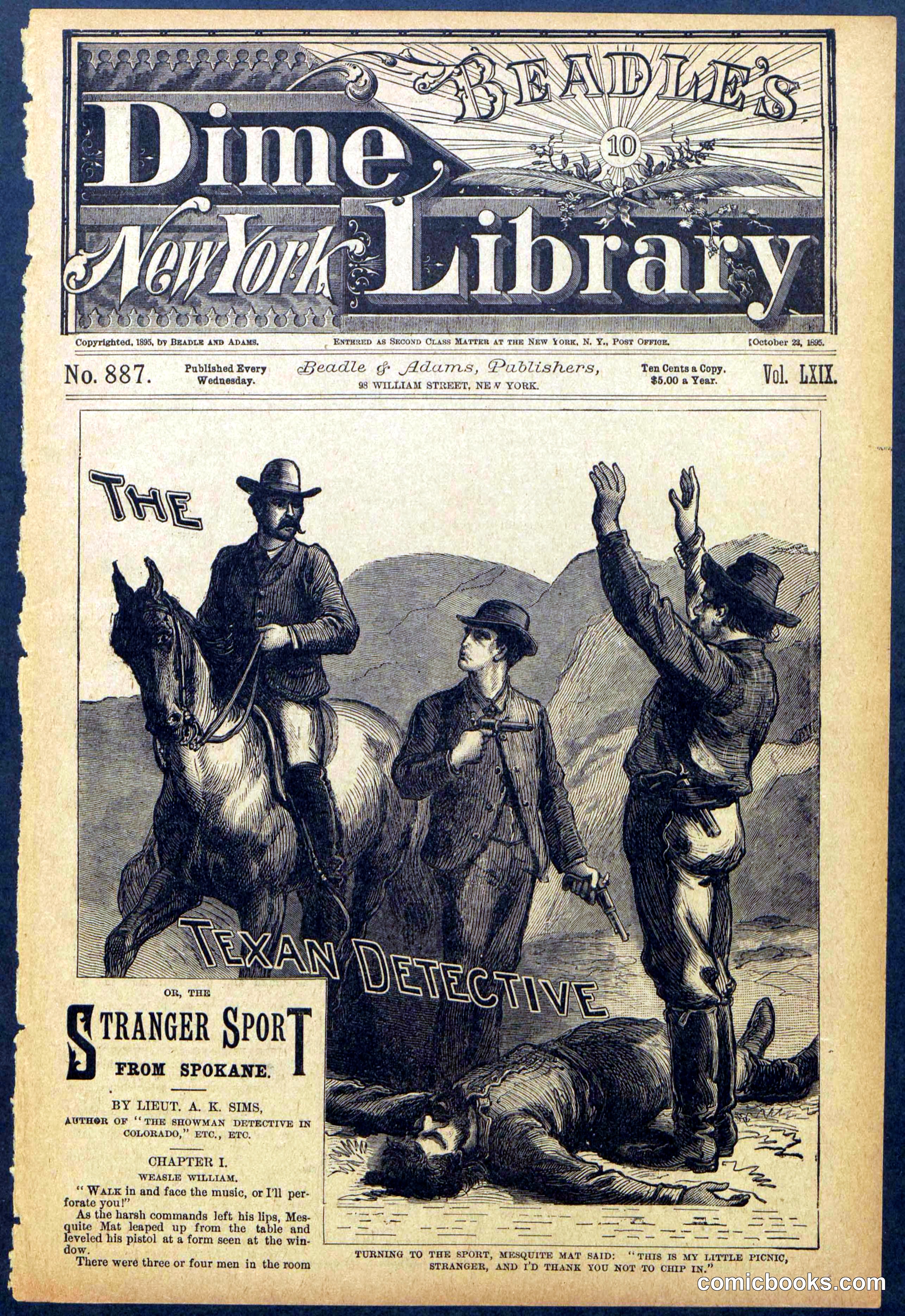 Beadle's New York Dime Library No. 887