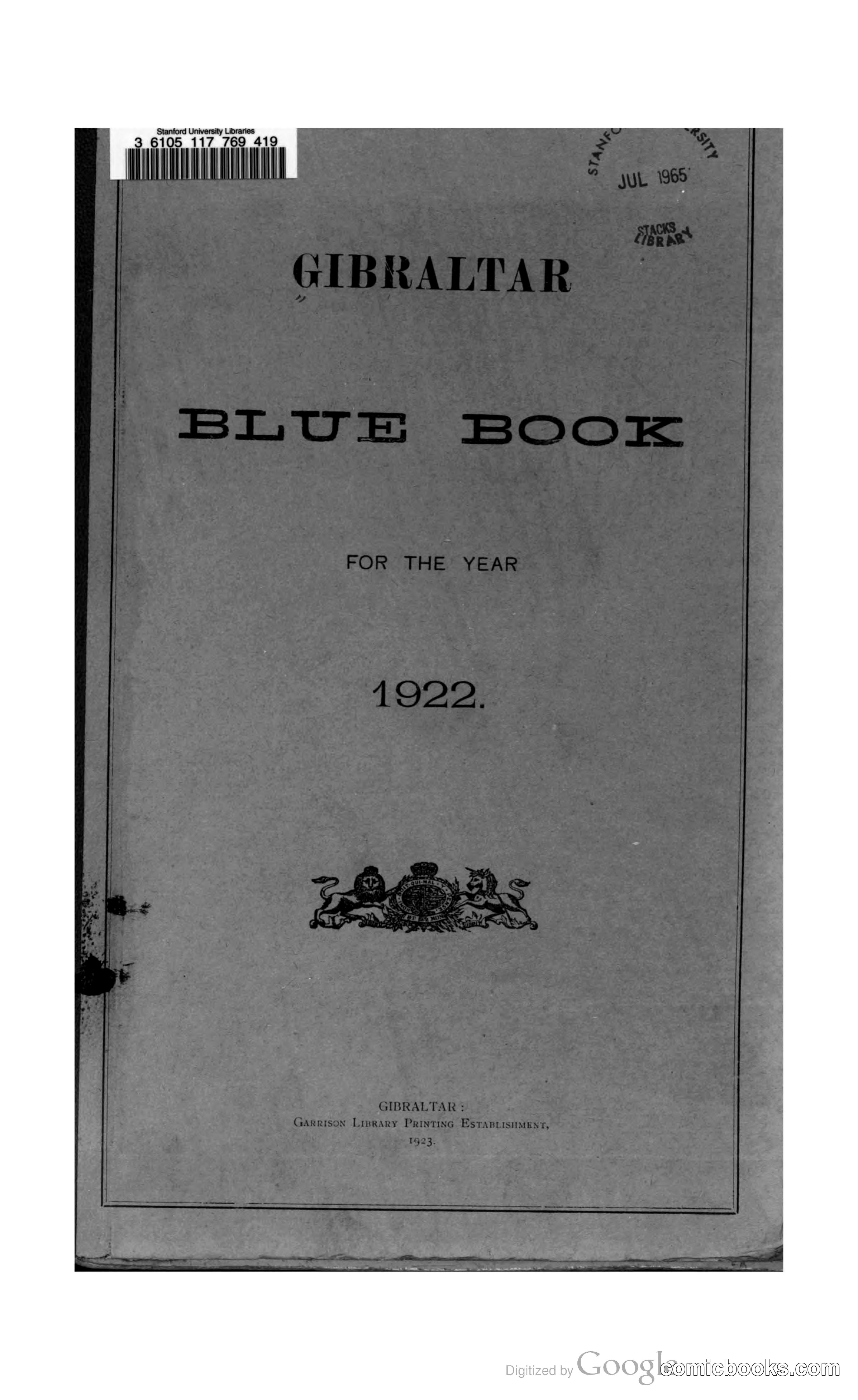 Gibraltar Blue Book