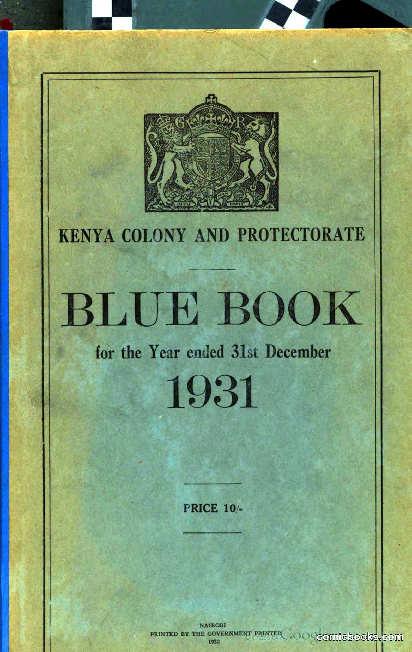 Kenya Colony and Protectorate Blue Book