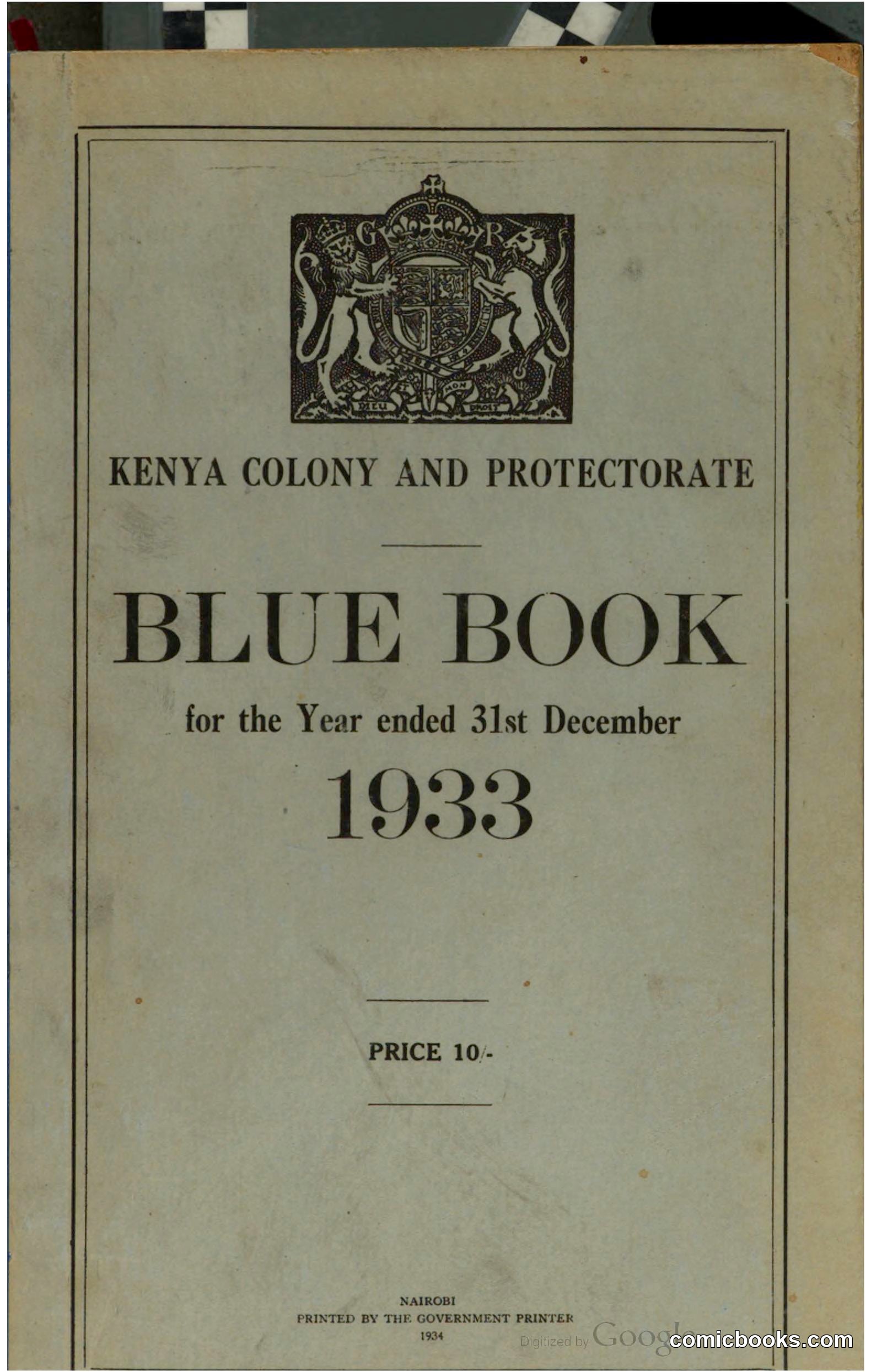 Kenya Colony and Protectorate Blue Book