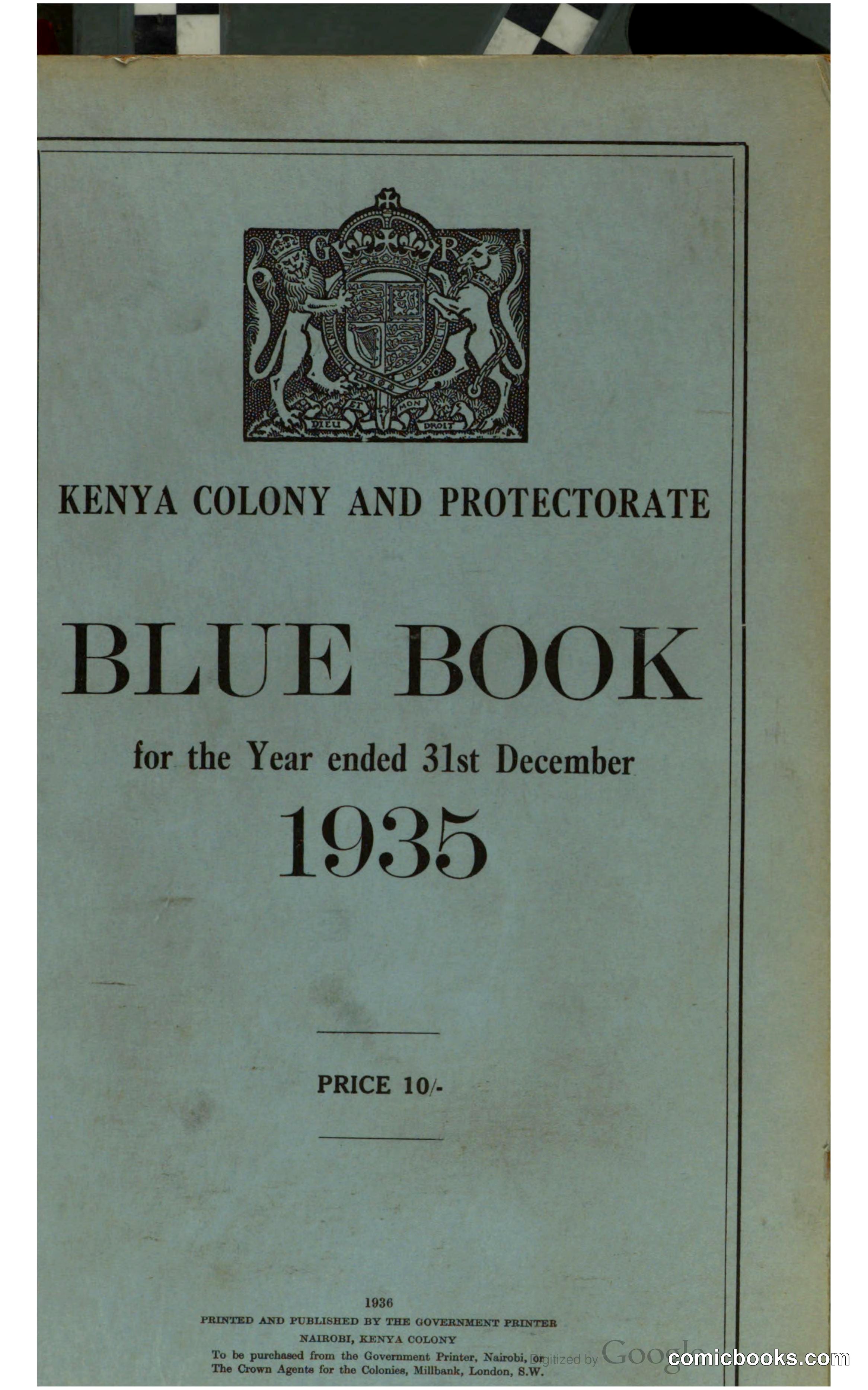 Kenya Colony and Protectorate Blue Book