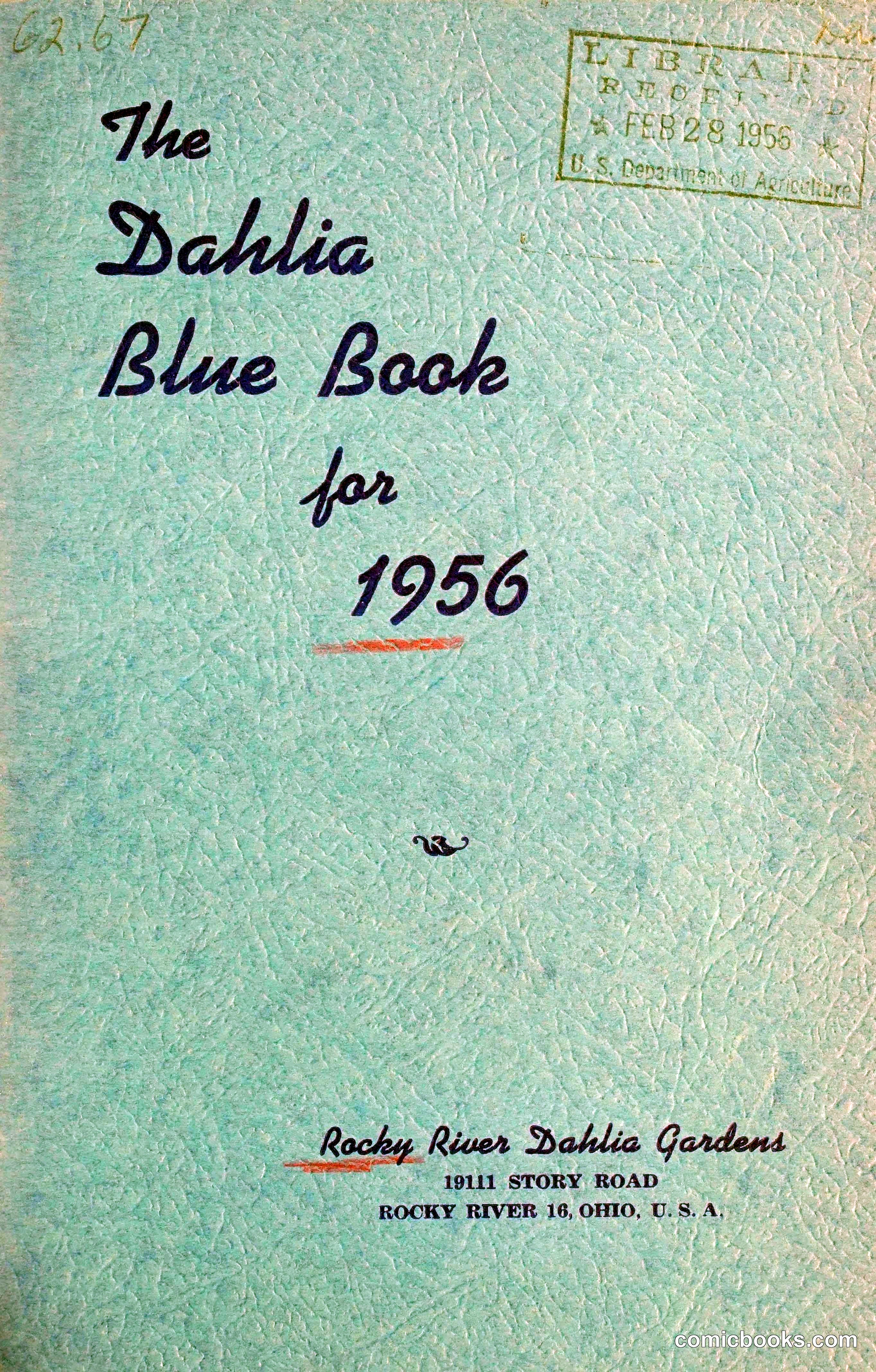 The Dahlia Blue Book for 1956