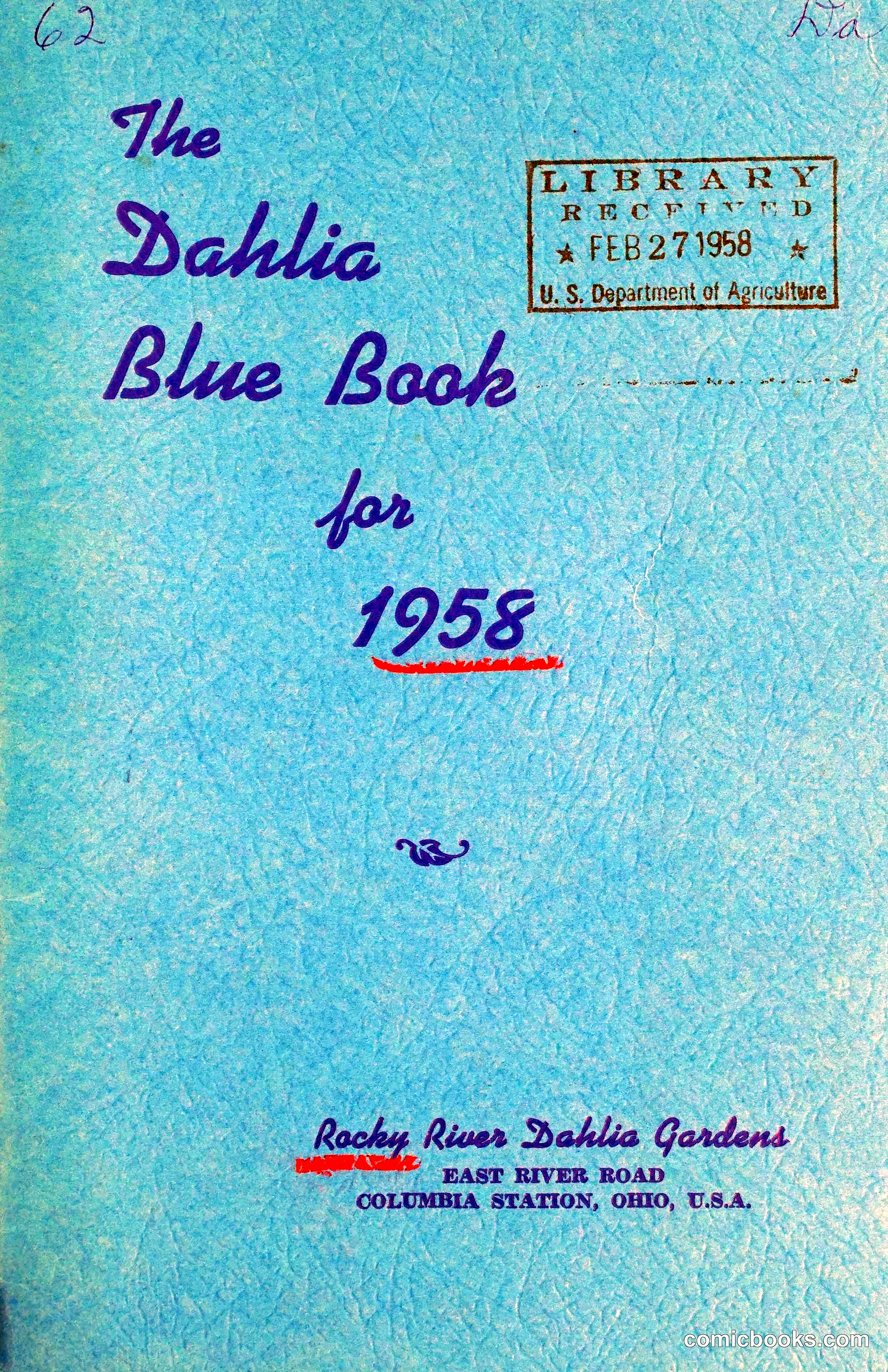 The Dahlia Blue Book for 1958