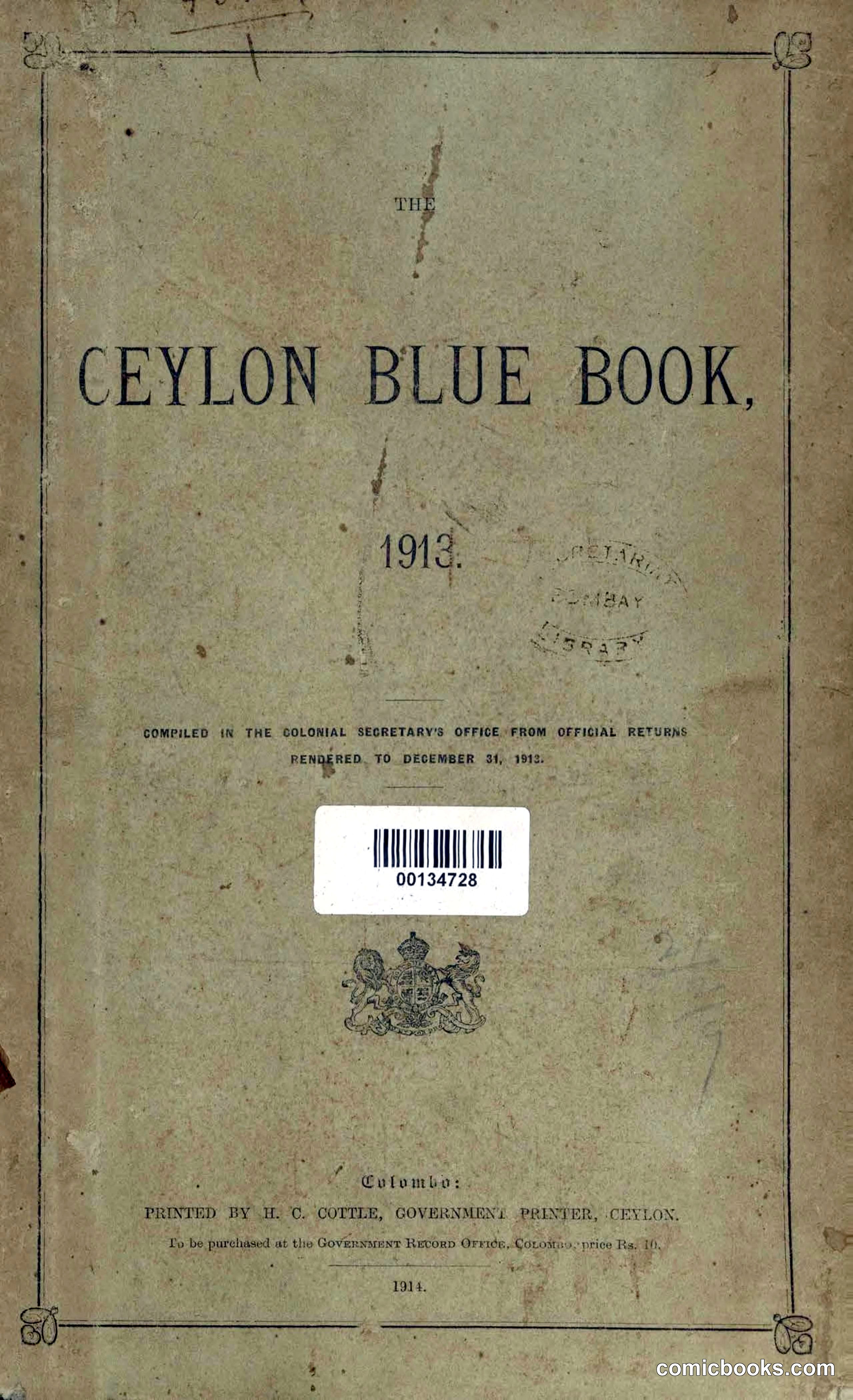 The Ceylon Blue Book, 1913