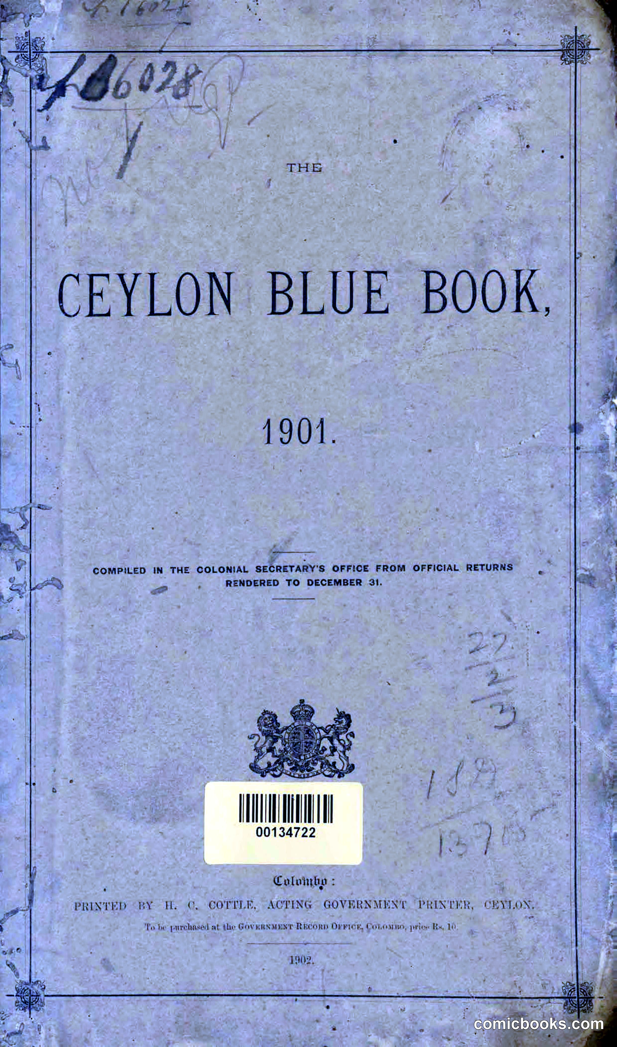 The Ceylon Blue Book, 1901