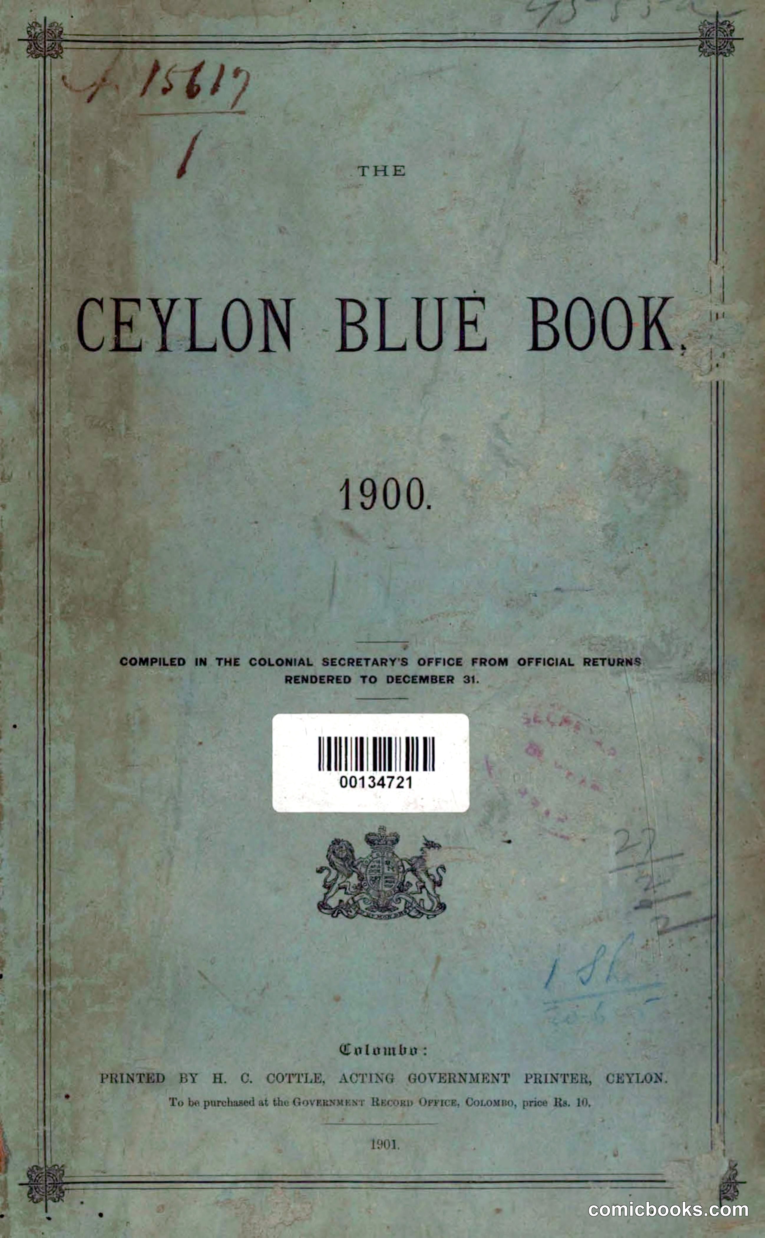 The Ceylon Blue Book, 1900