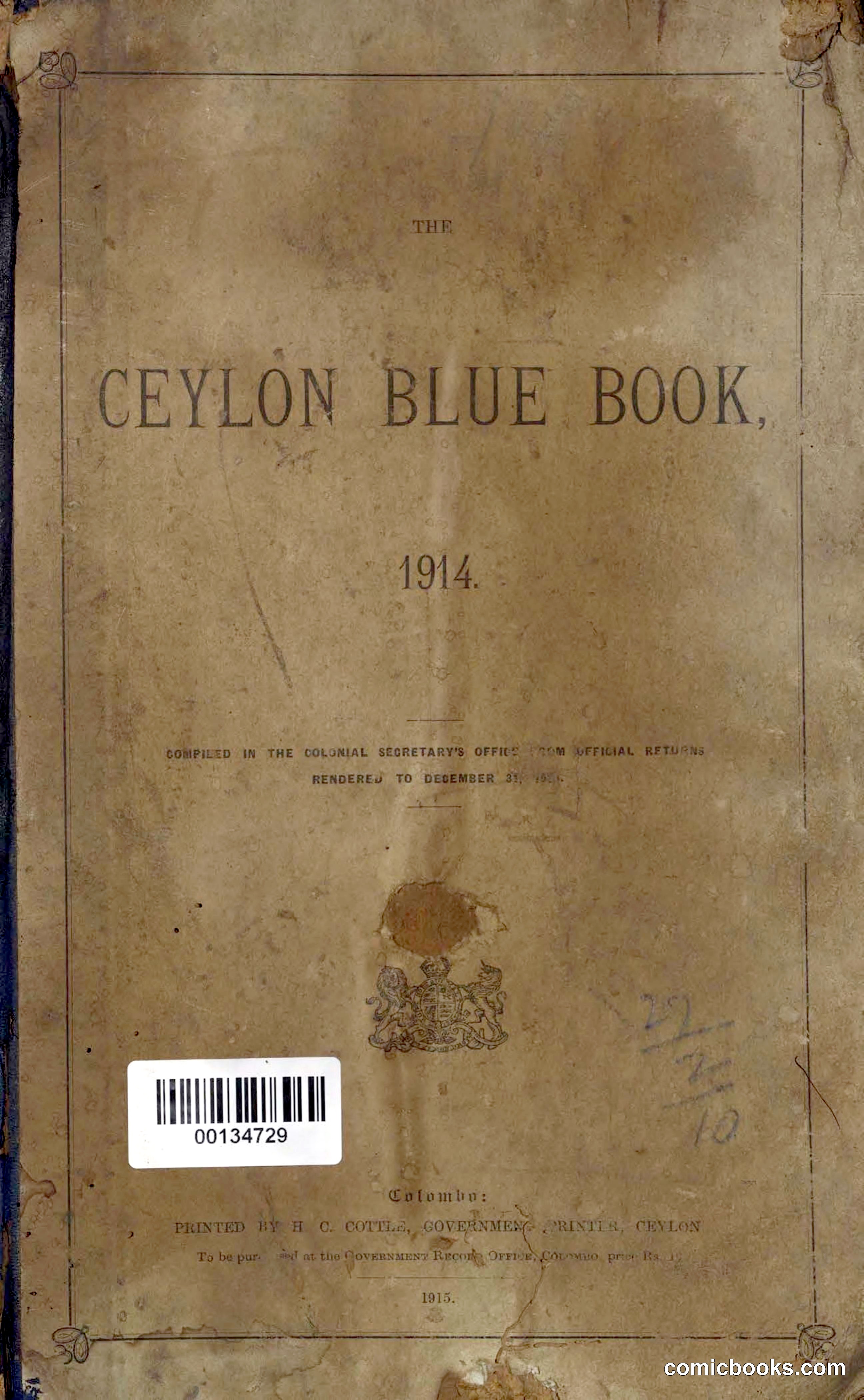 The Ceylon Blue Book, 1914