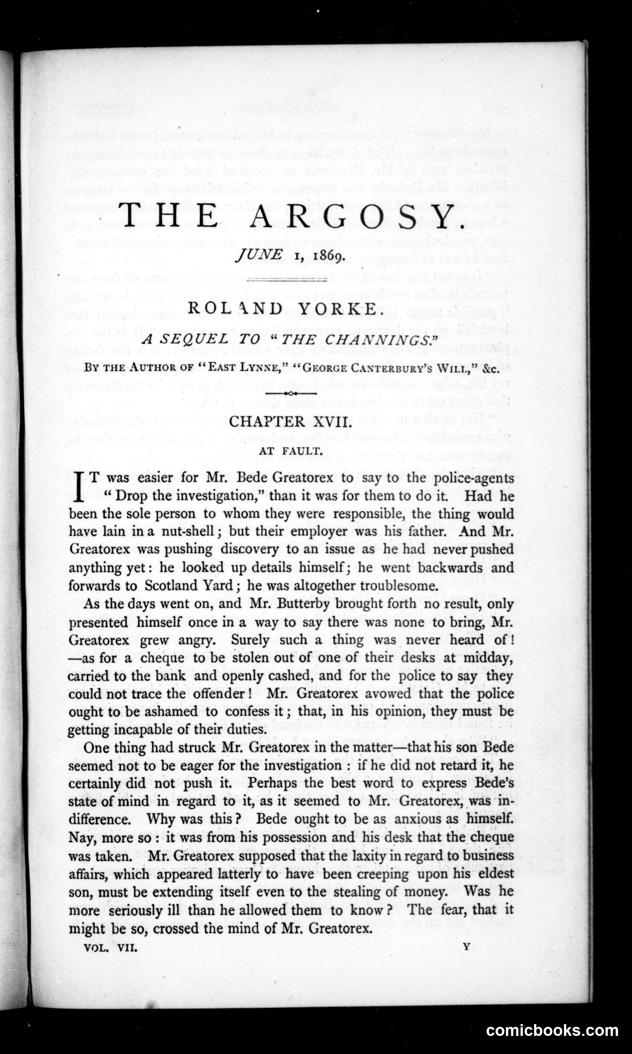The Argosy, Vol. VII