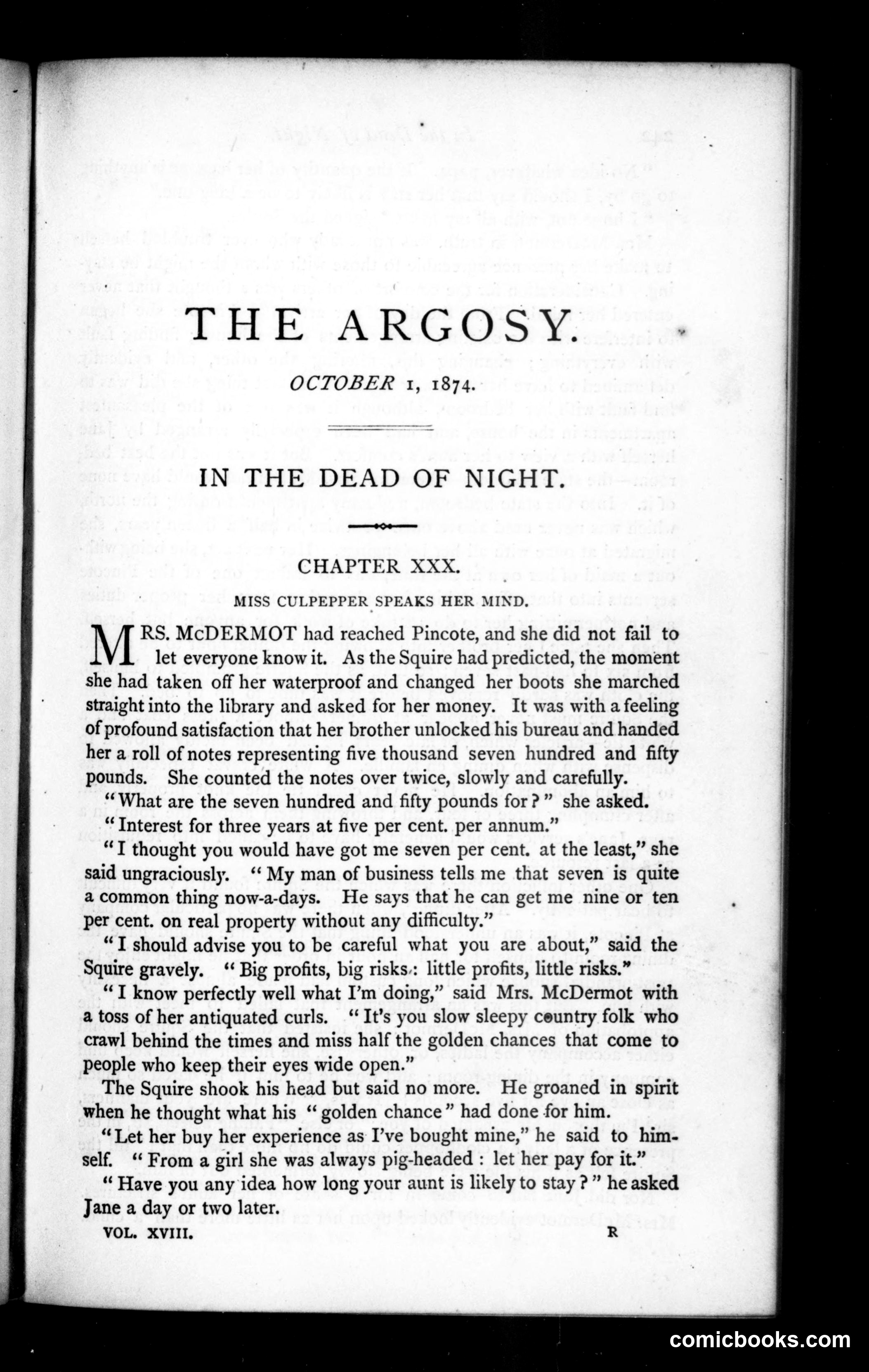 The Argosy, Vol. XVIII