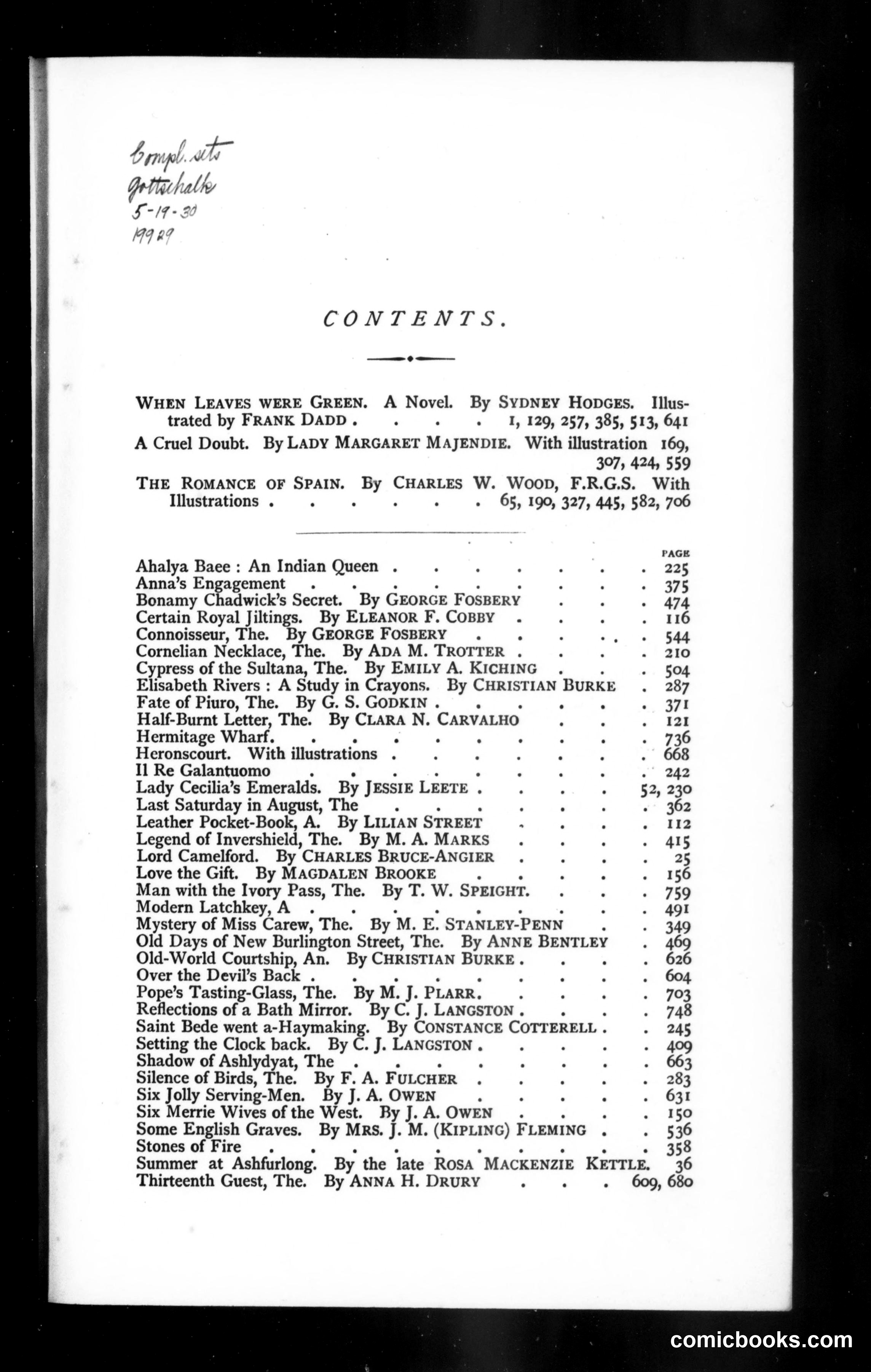 The Argosy, Volume 60 (1895): Table of Contents
