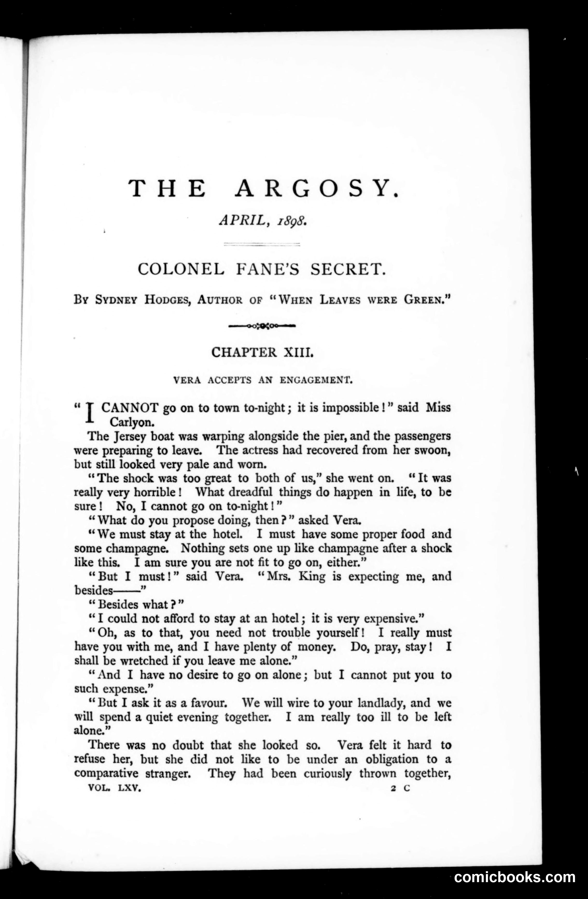 The Argosy, Vol. 65