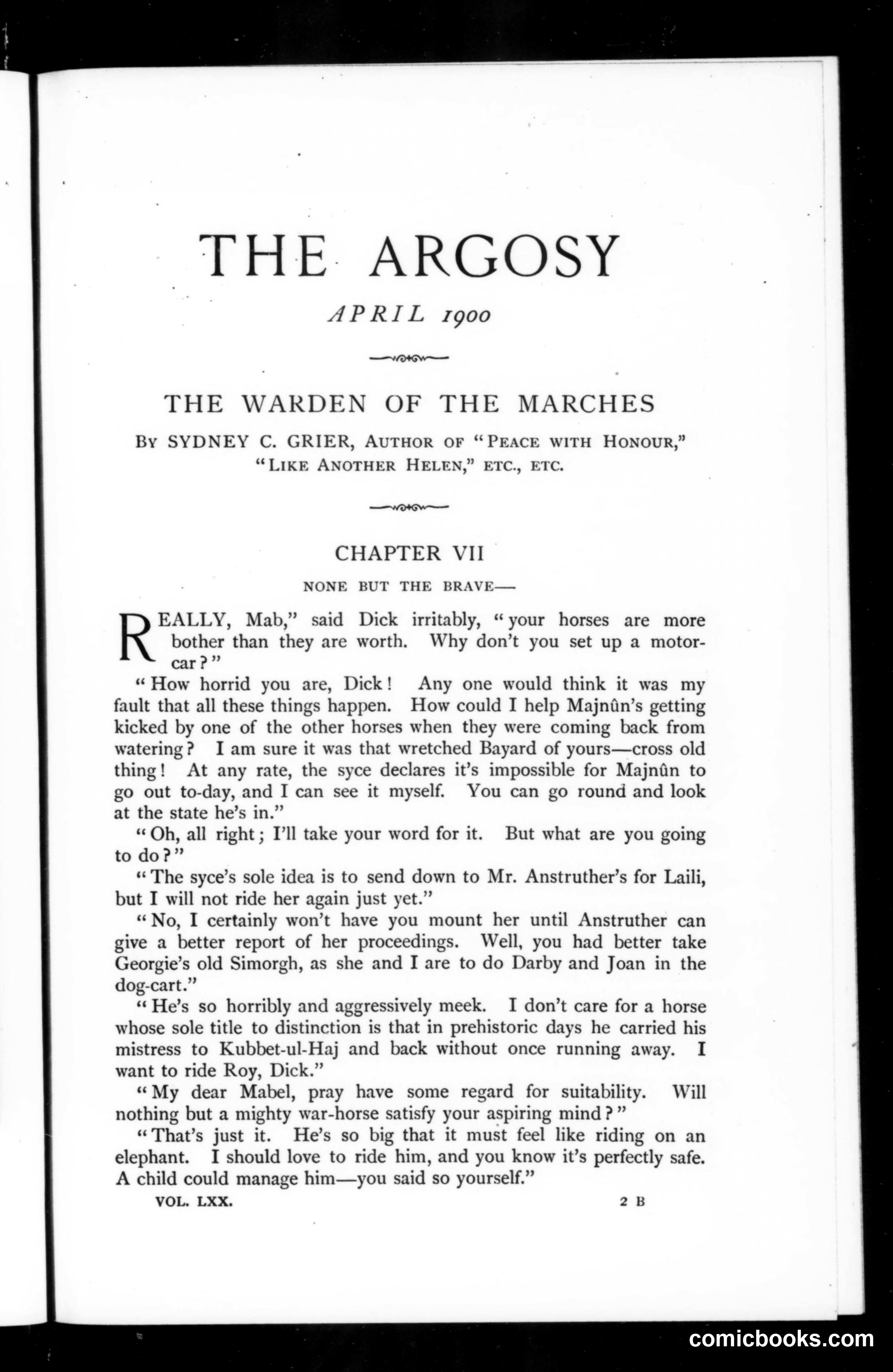 The Argosy, Vol. LXX