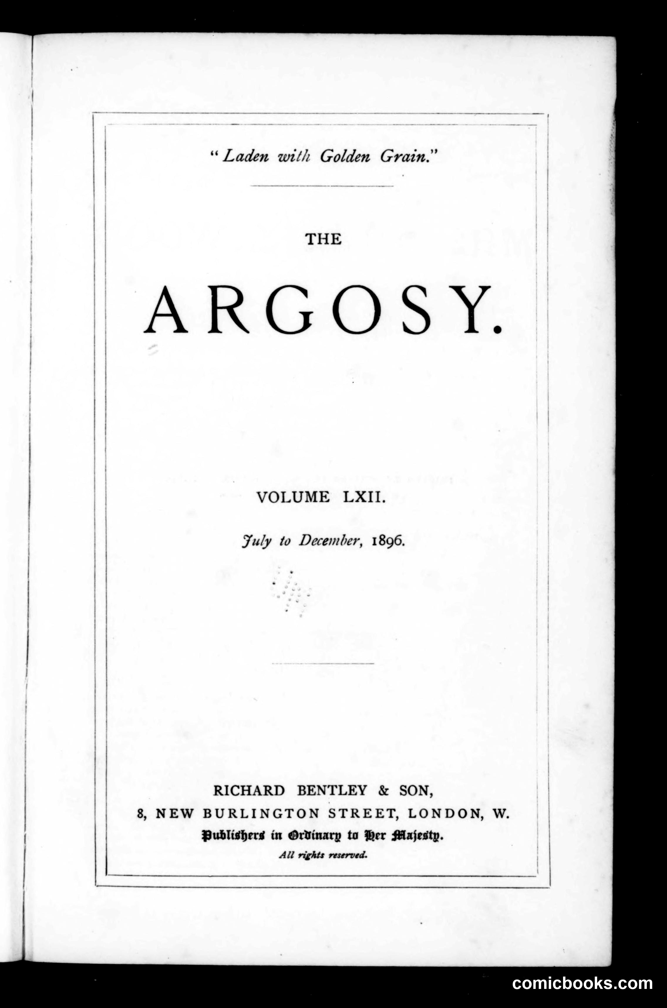 The Argosy, Volume LXII