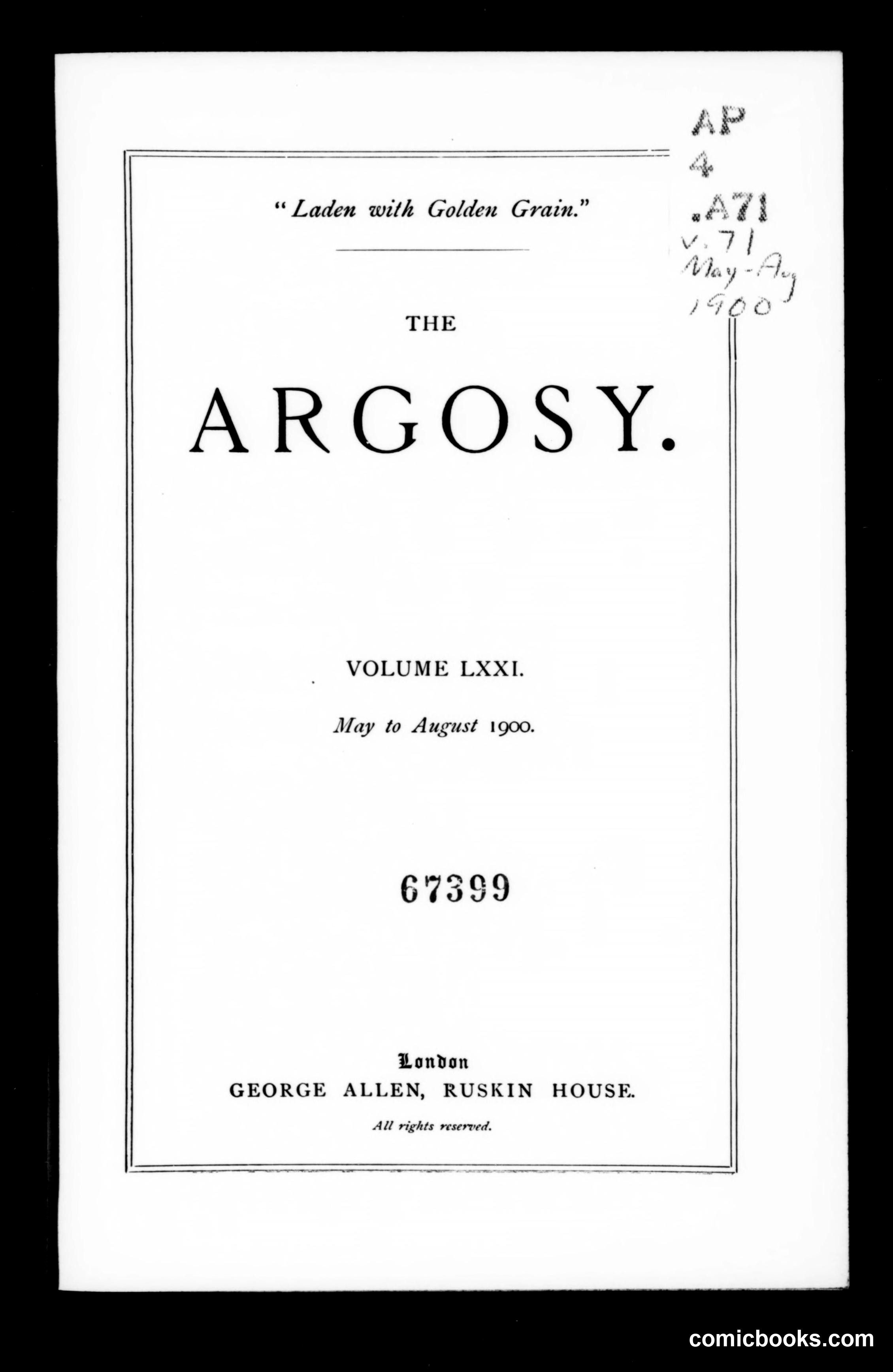 The Argosy, Volume LXXI