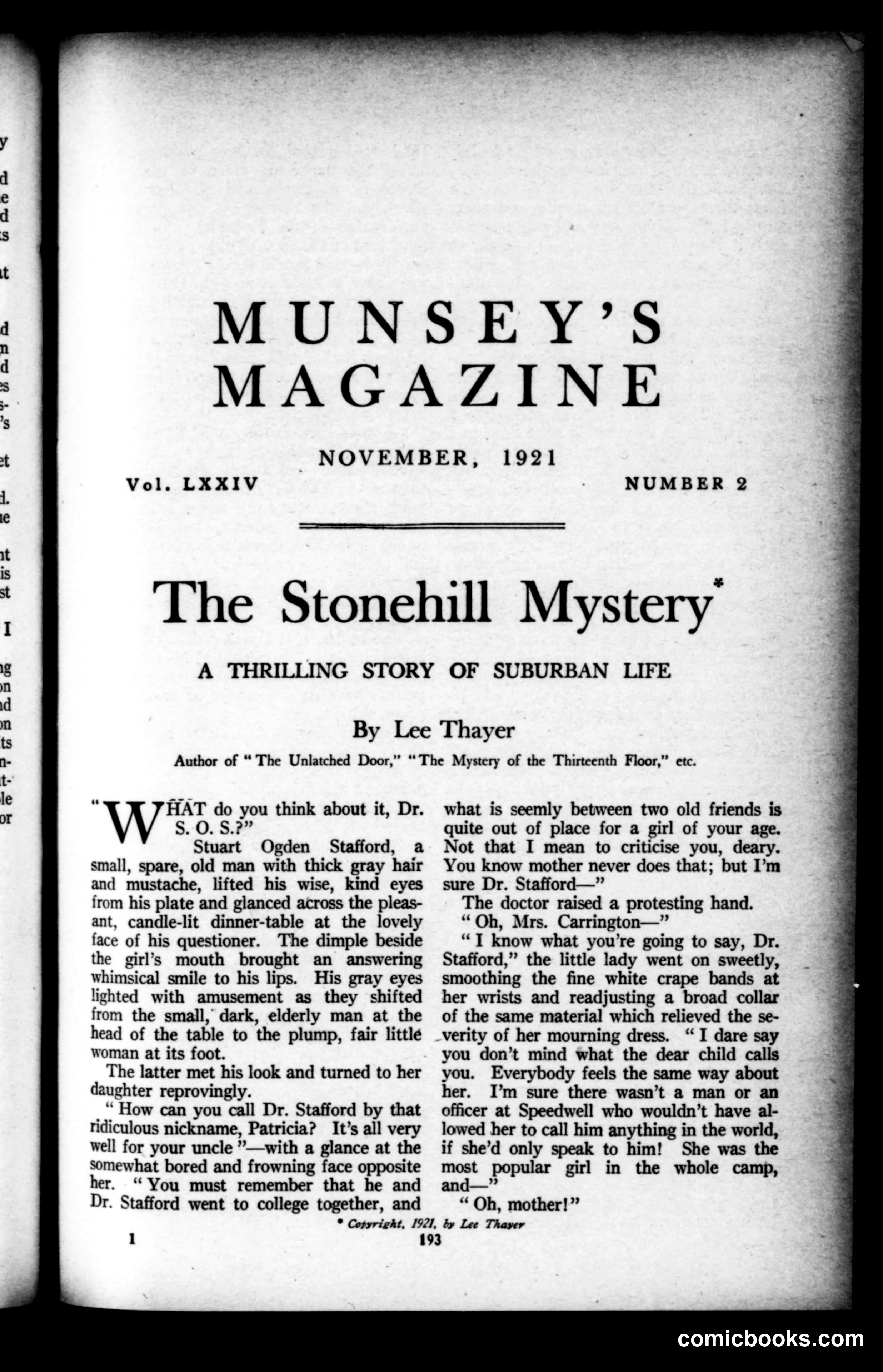 Munsey's Magazine, November 1921