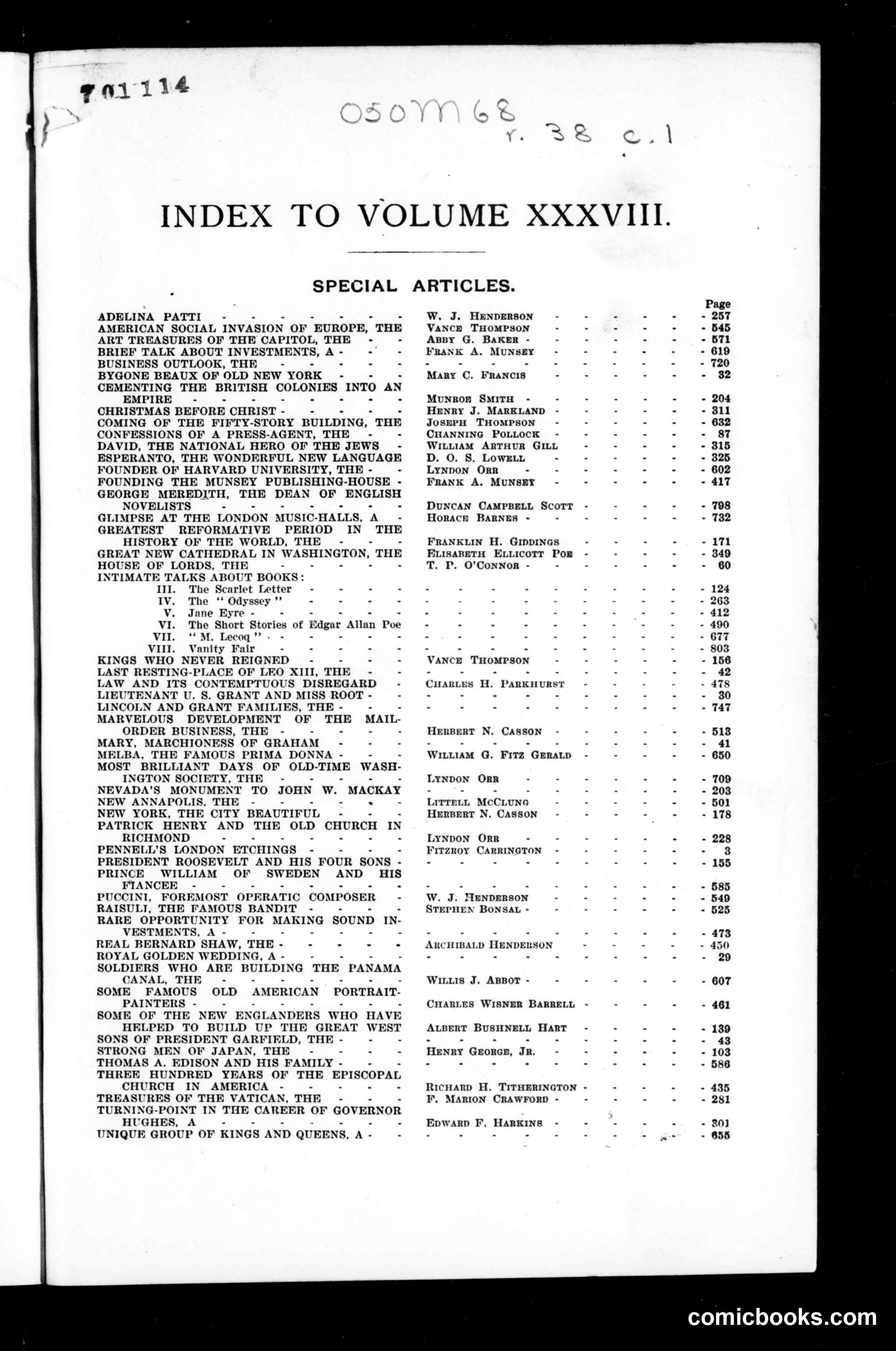 Munsey's Magazine, Volume XXXVIII