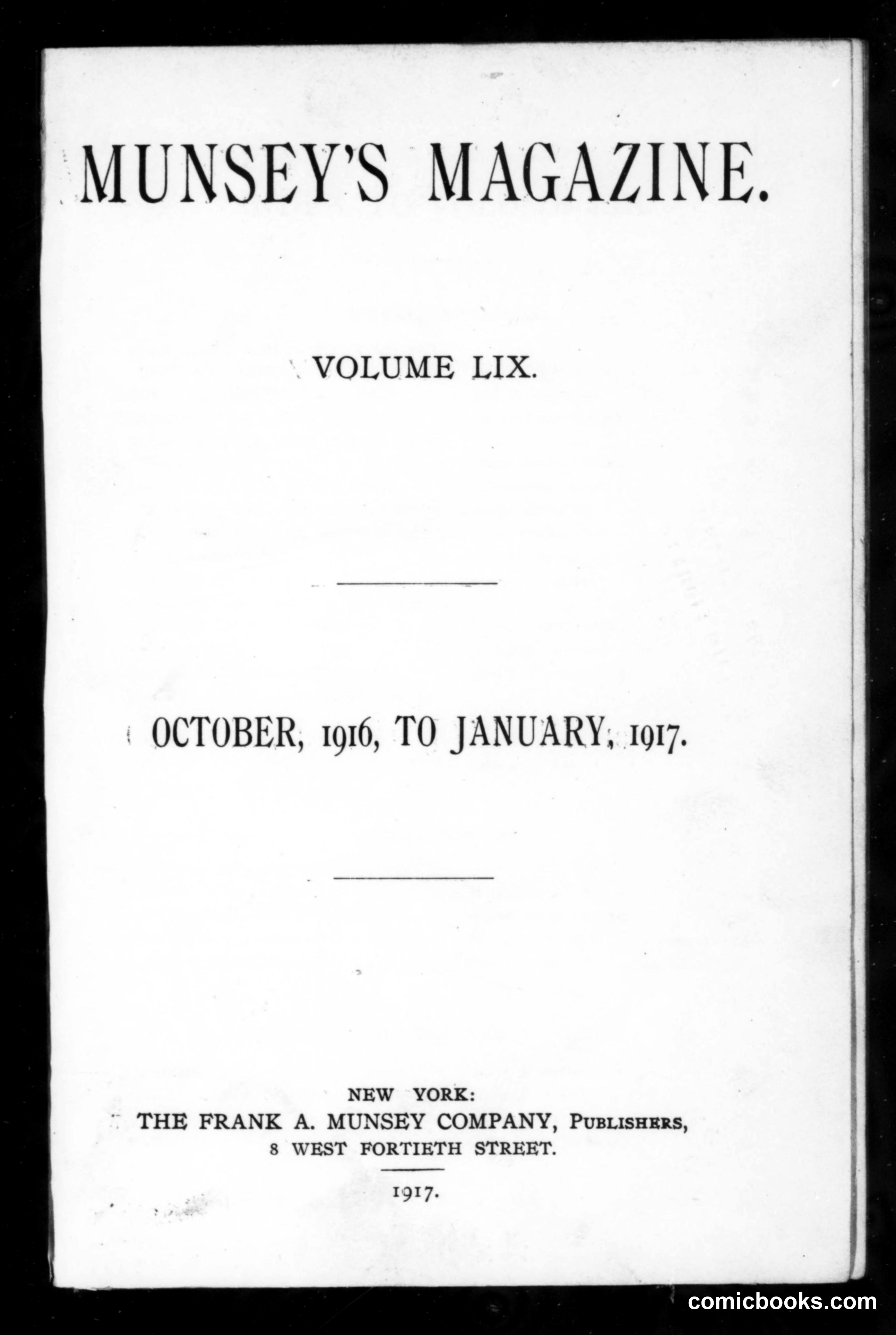 Munsey's Magazine, Volume LIX