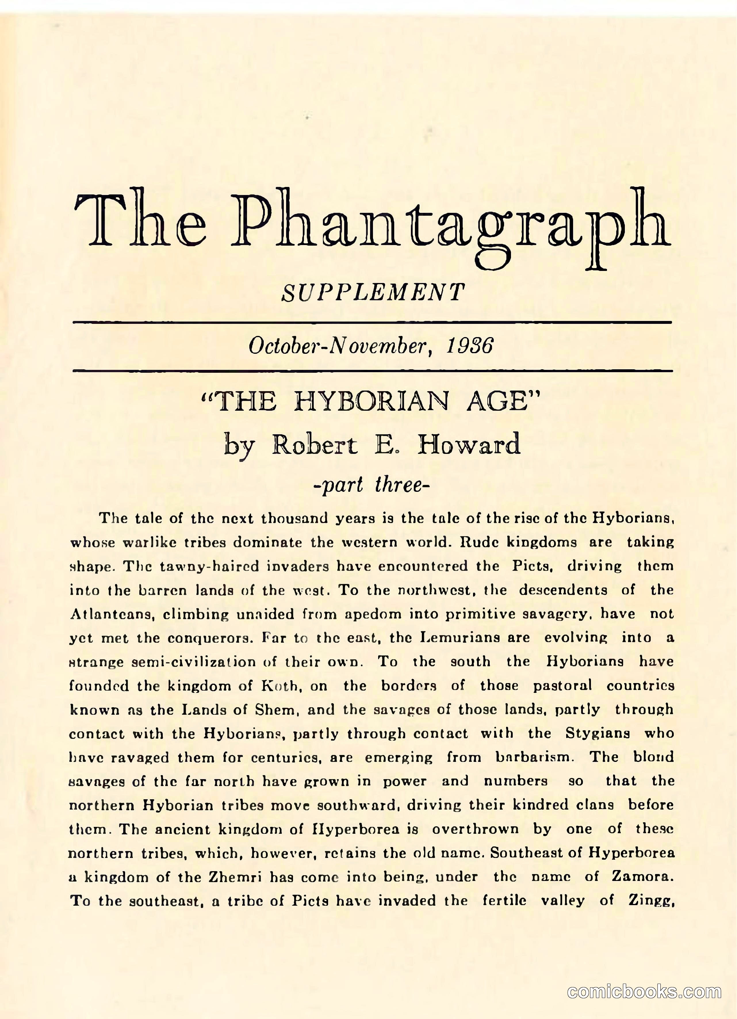The Phantagraph Supplement
