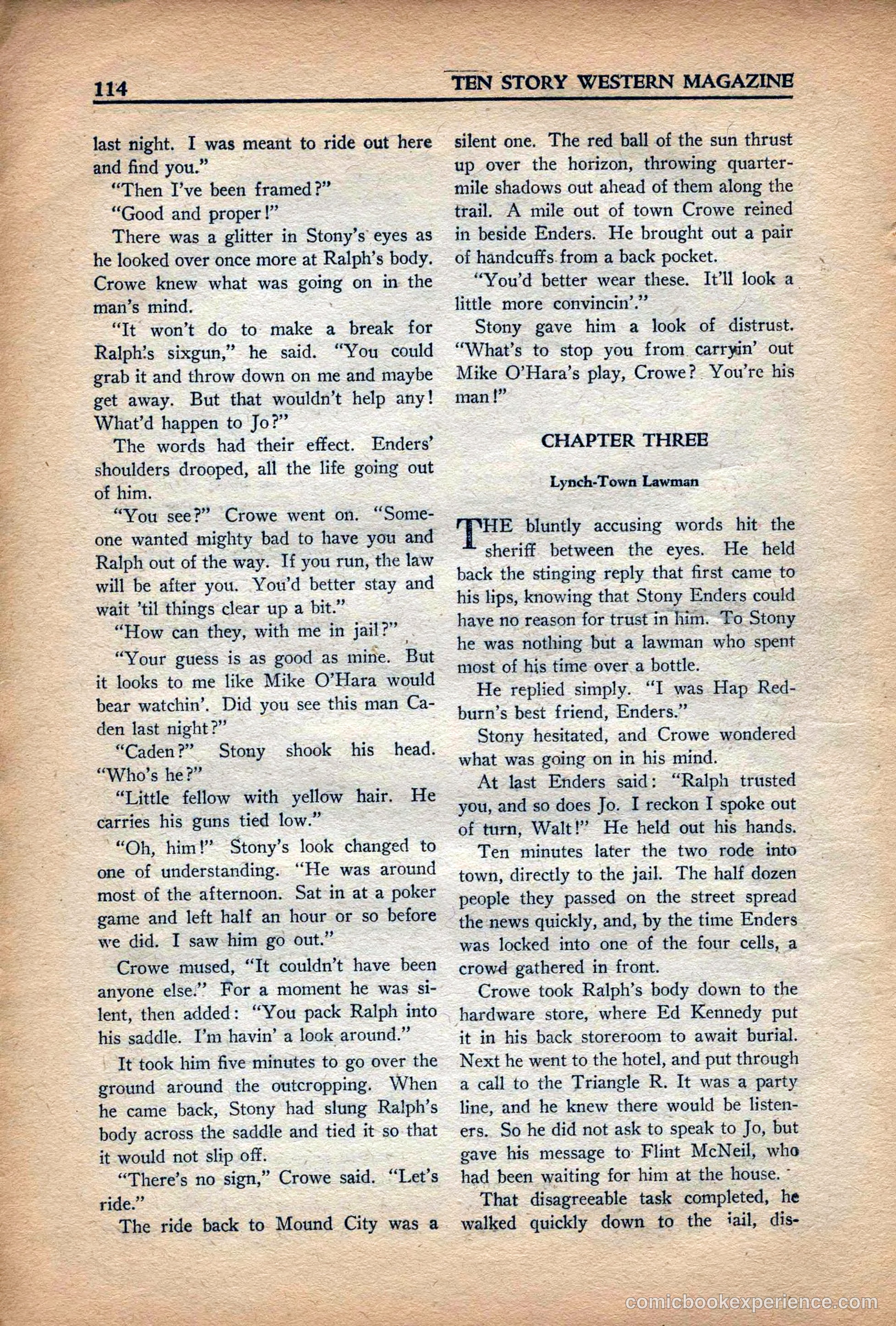 10 Story Western Magazine, May 1937 — page 116 of 132