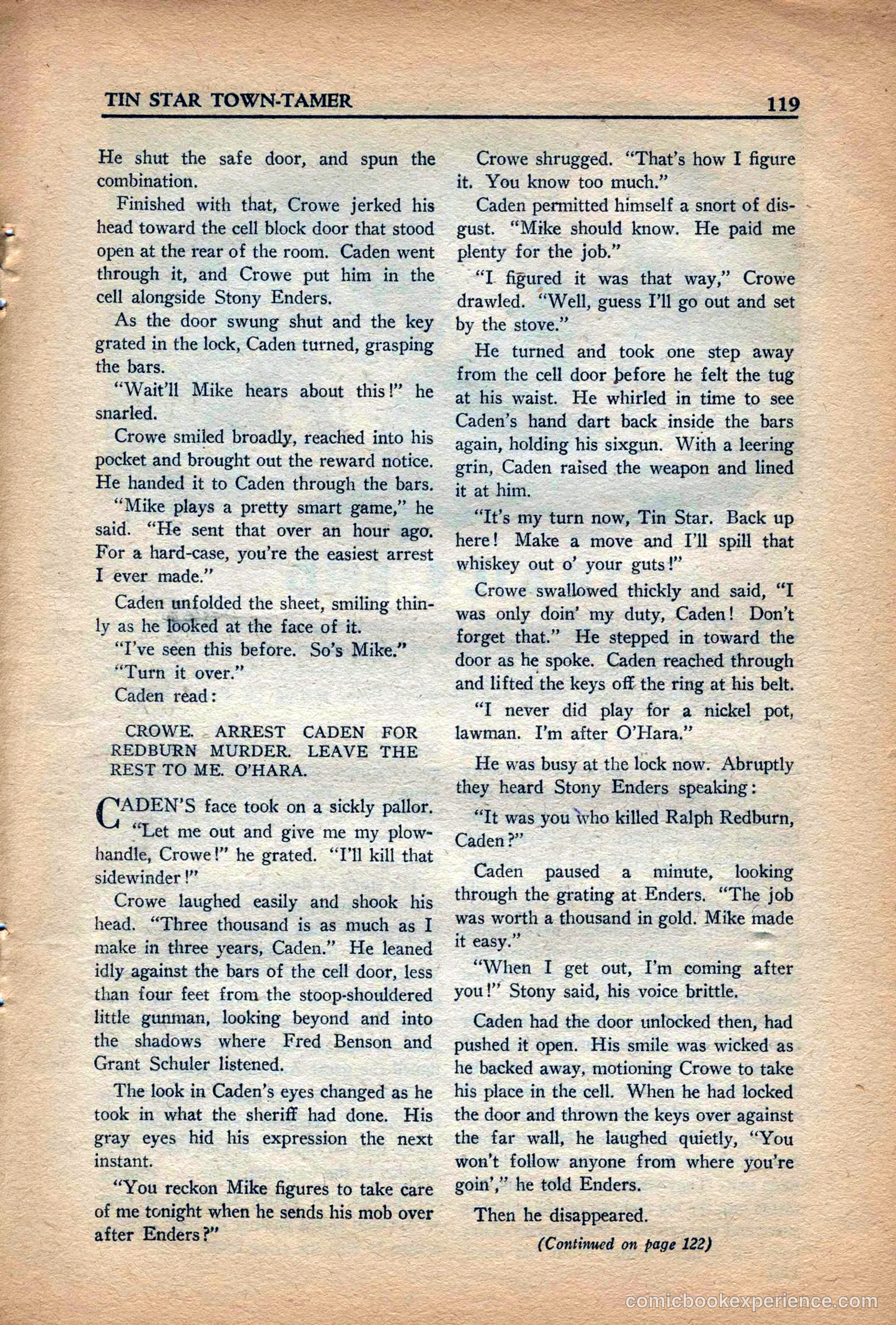 10 Story Western Magazine, May 1937 — page 121 of 132