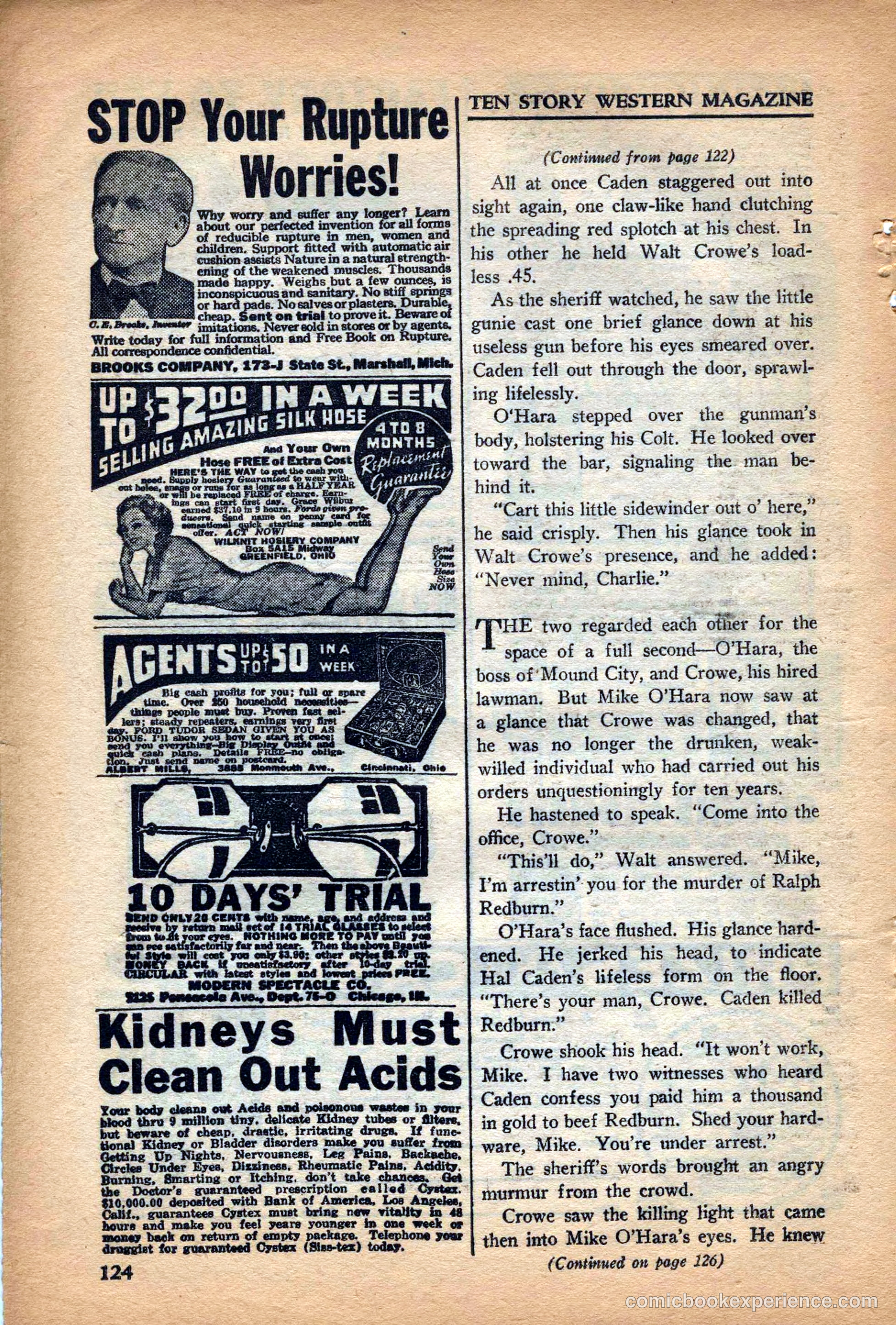 10 Story Western Magazine, May 1937 — page 126 of 132