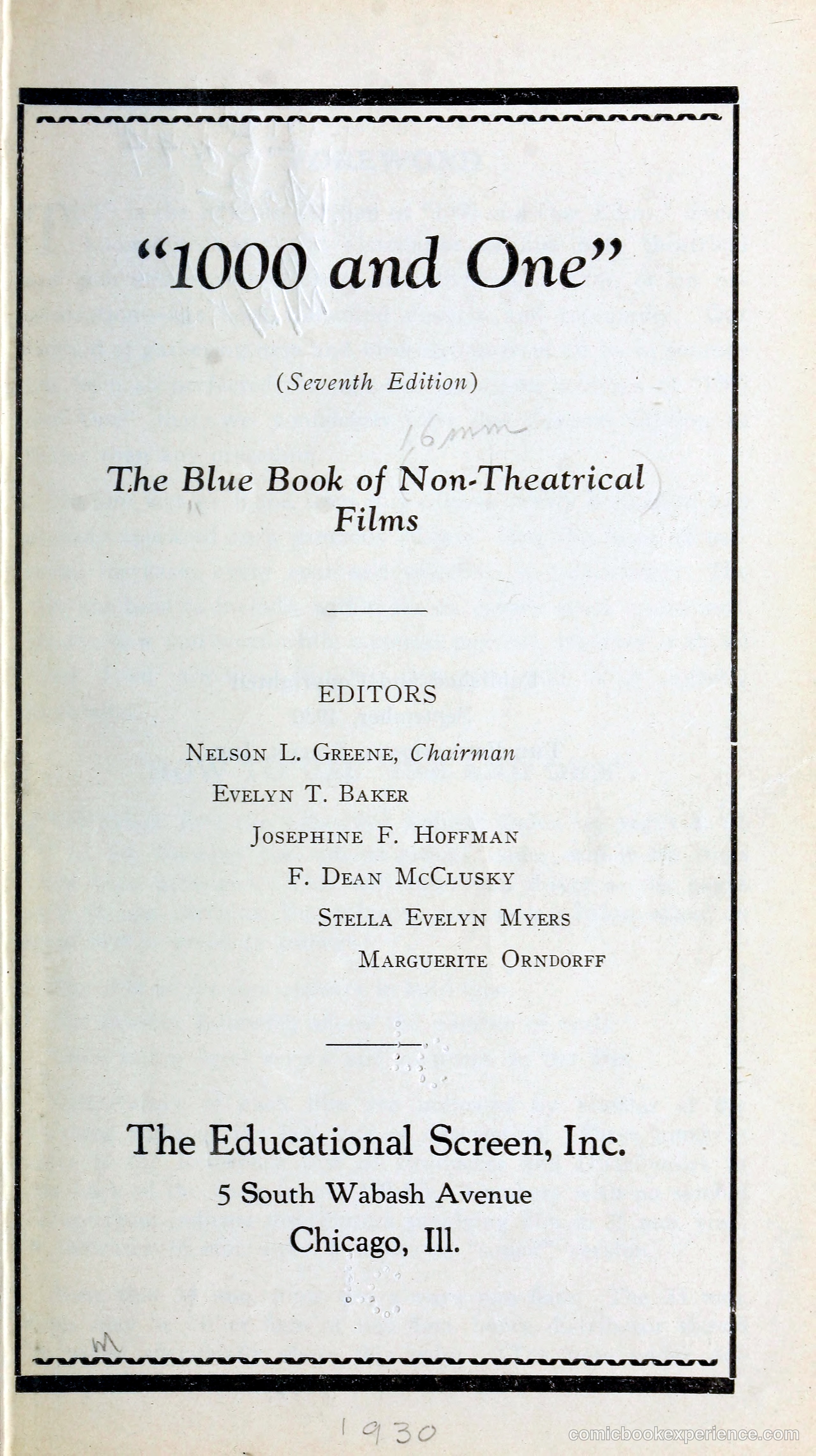 1000 and One: The Blue Book of Non-Theatrical Films — page 10 of 158