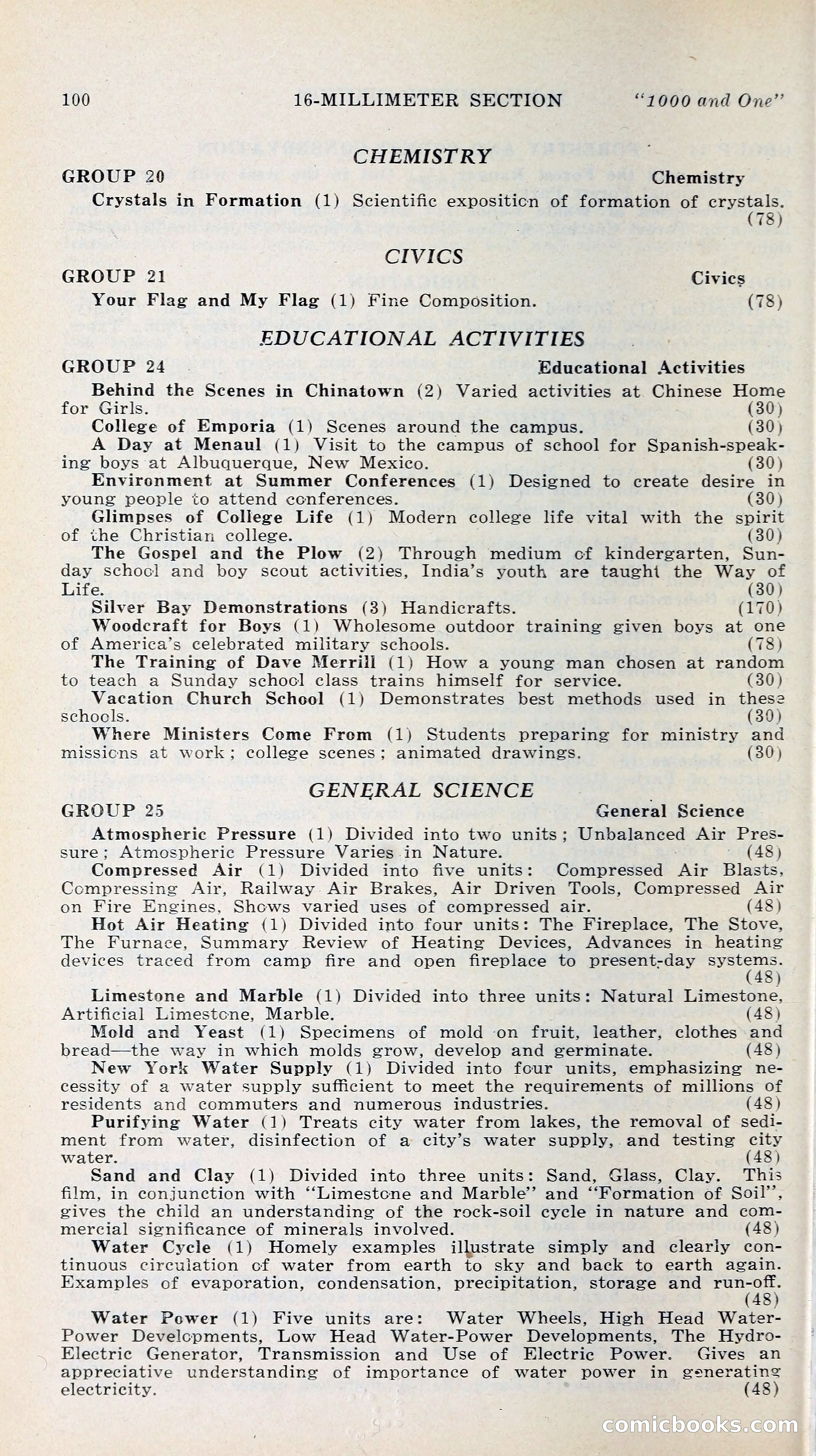 1000 and One: The Blue Book of Non-Theatrical Films — page 109 of 158