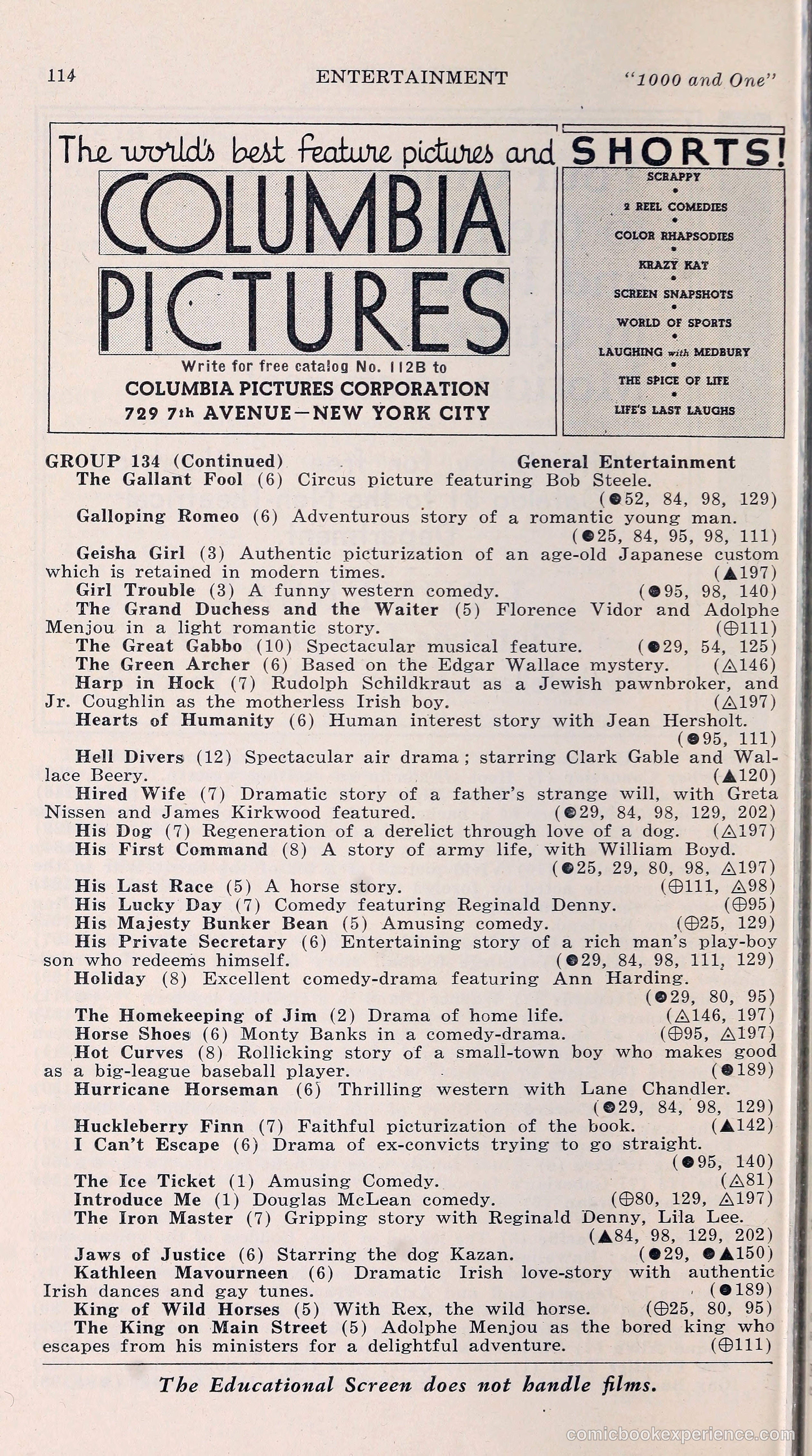 1000 and One: The Blue Book of Non-Theatrical Films — page 123 of 153