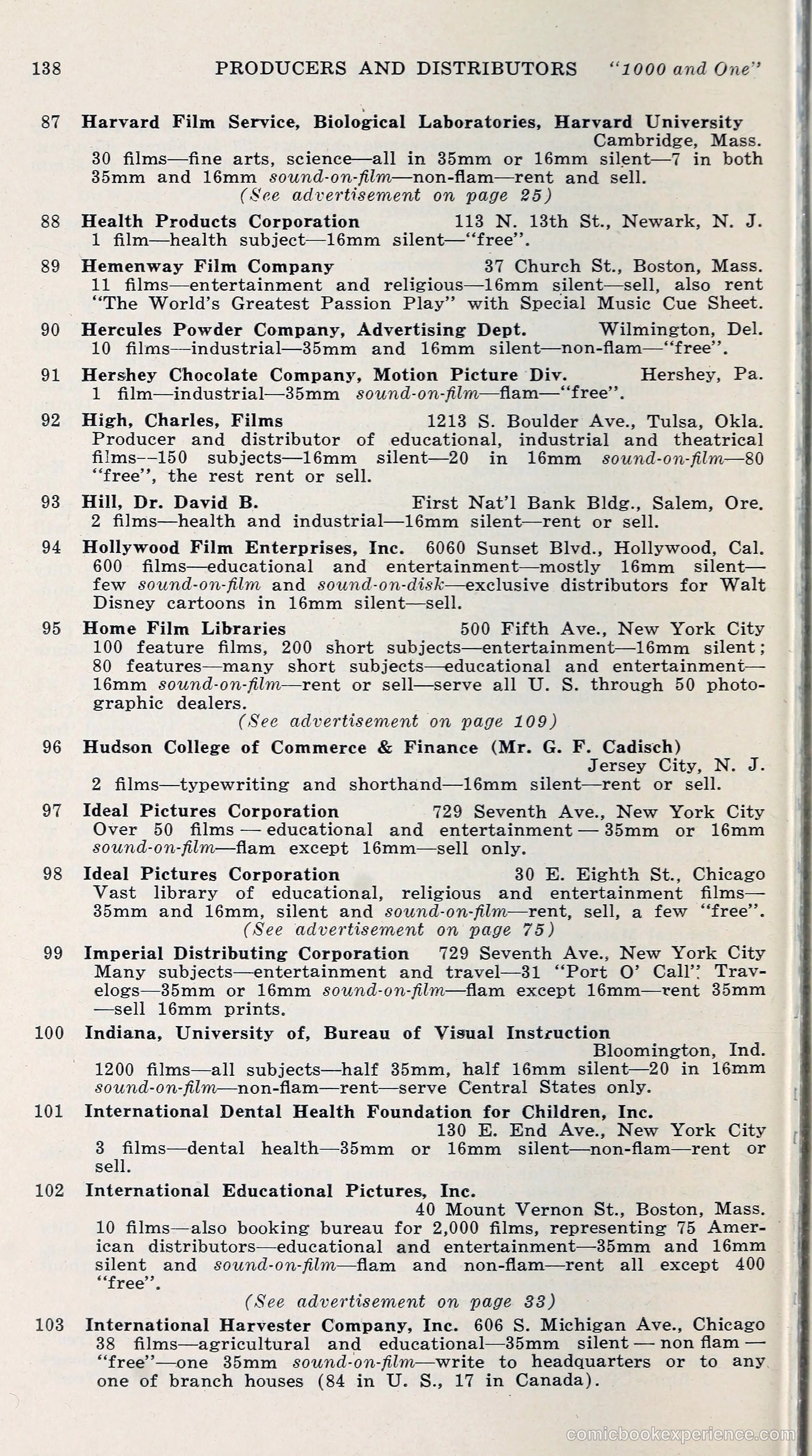 1000 and One: The Blue Book of Non-Theatrical Films — page 147 of 153