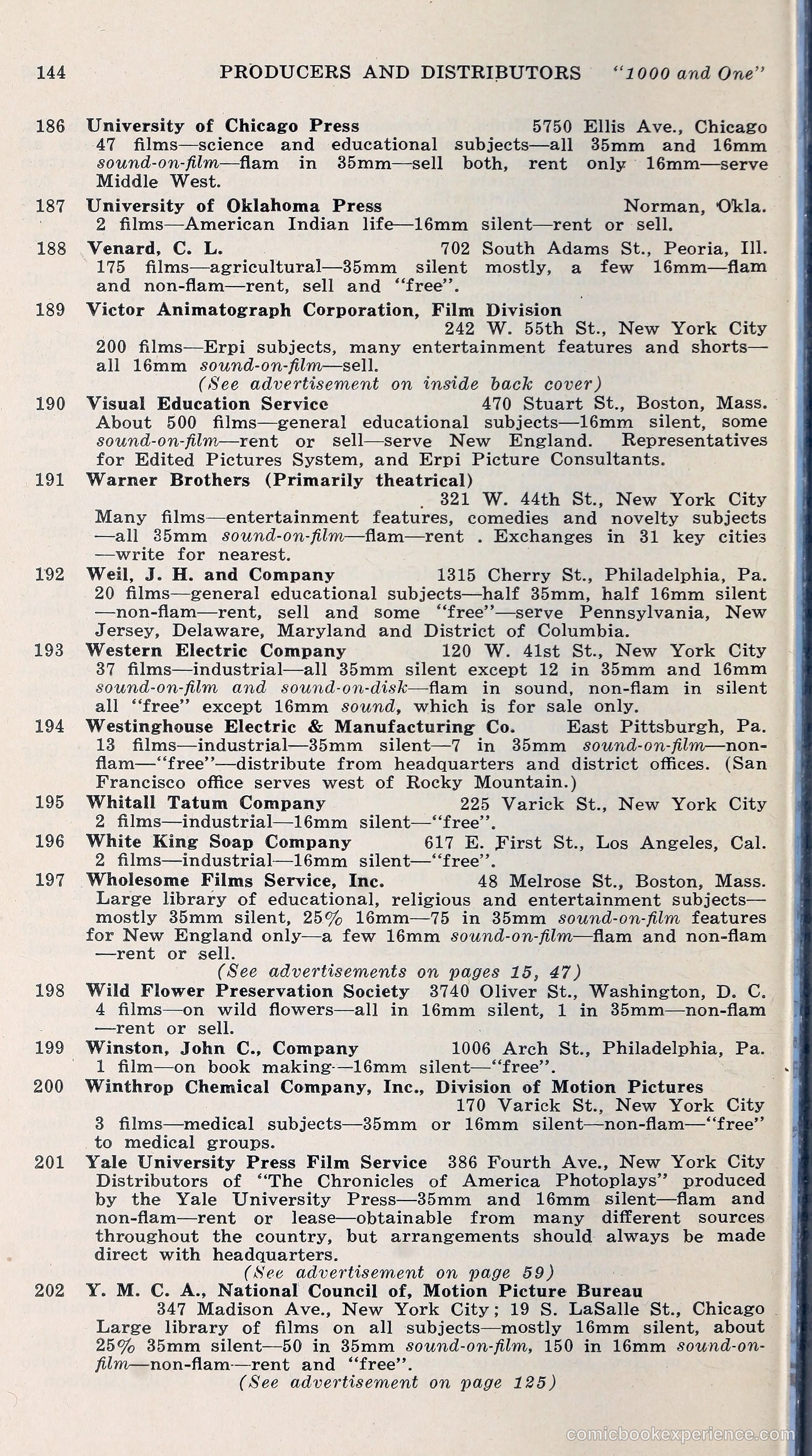 1000 and One: The Blue Book of Non-Theatrical Films — page 153 of 153