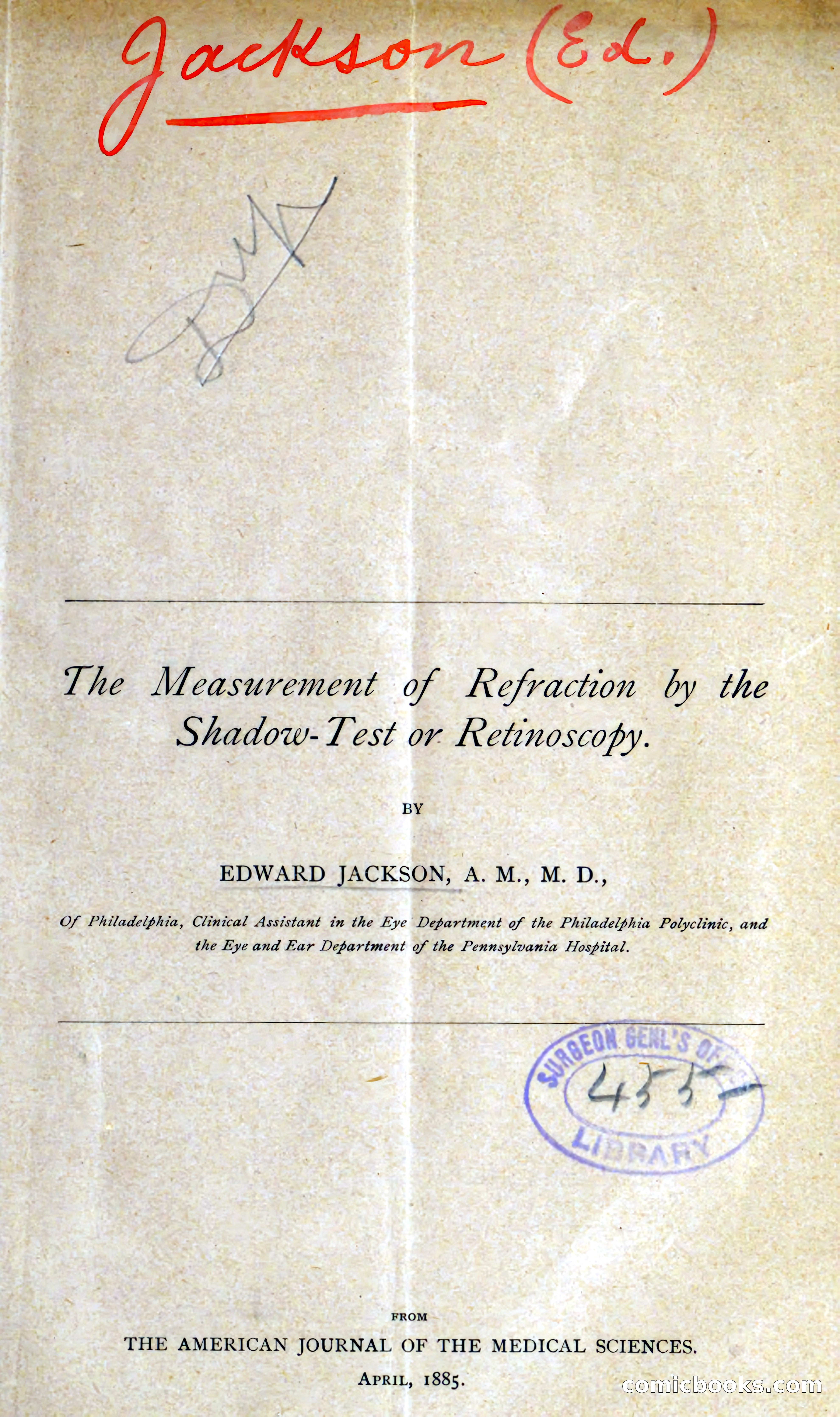 The Measurement of Refraction by the Shadow-Test, or Retinoscopy — page 1 of 12