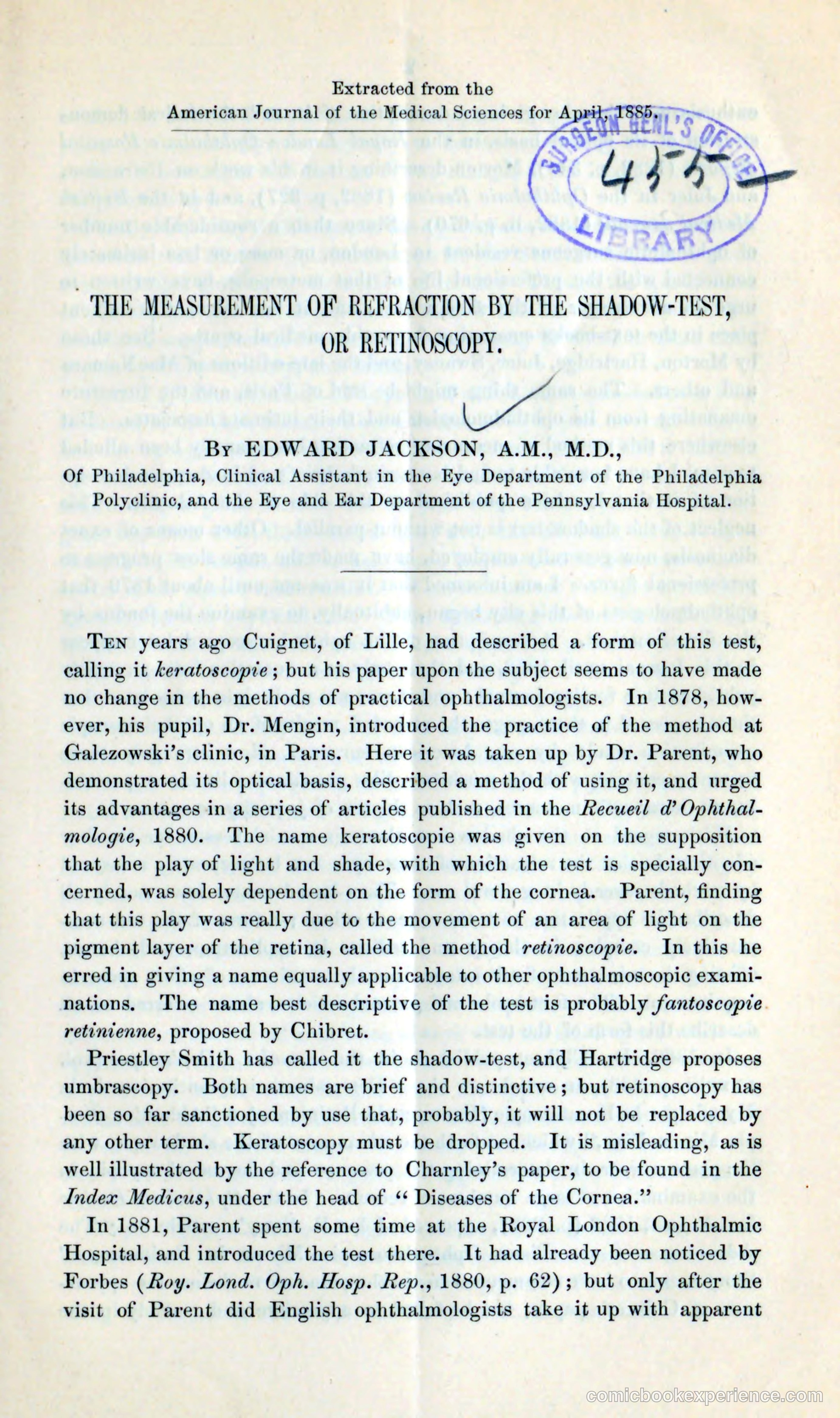 The Measurement of Refraction by the Shadow-Test, or Retinoscopy — page 3 of 12