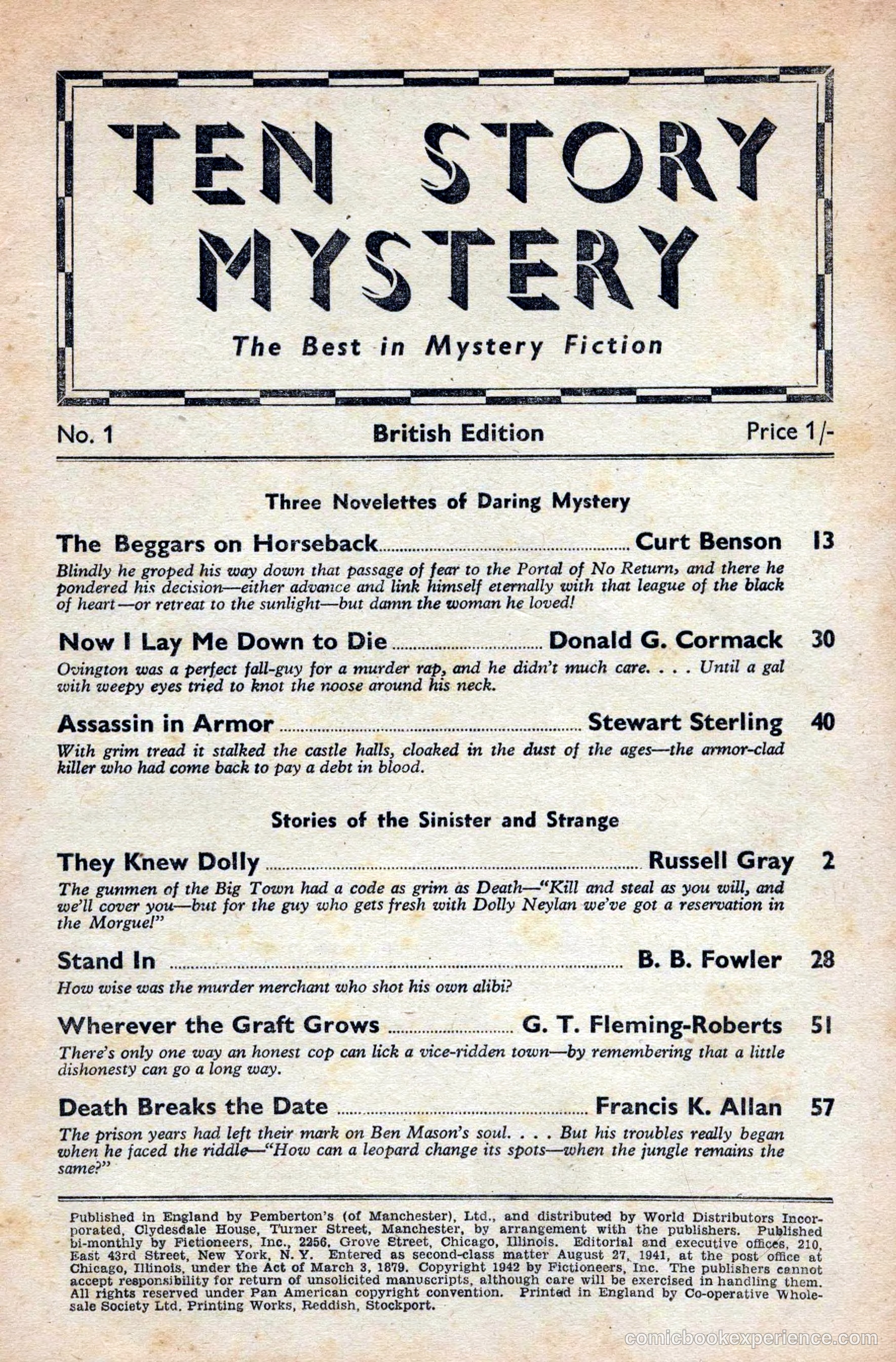 10 Story Mystery Magazine, Issue 1 — page 3 of 68