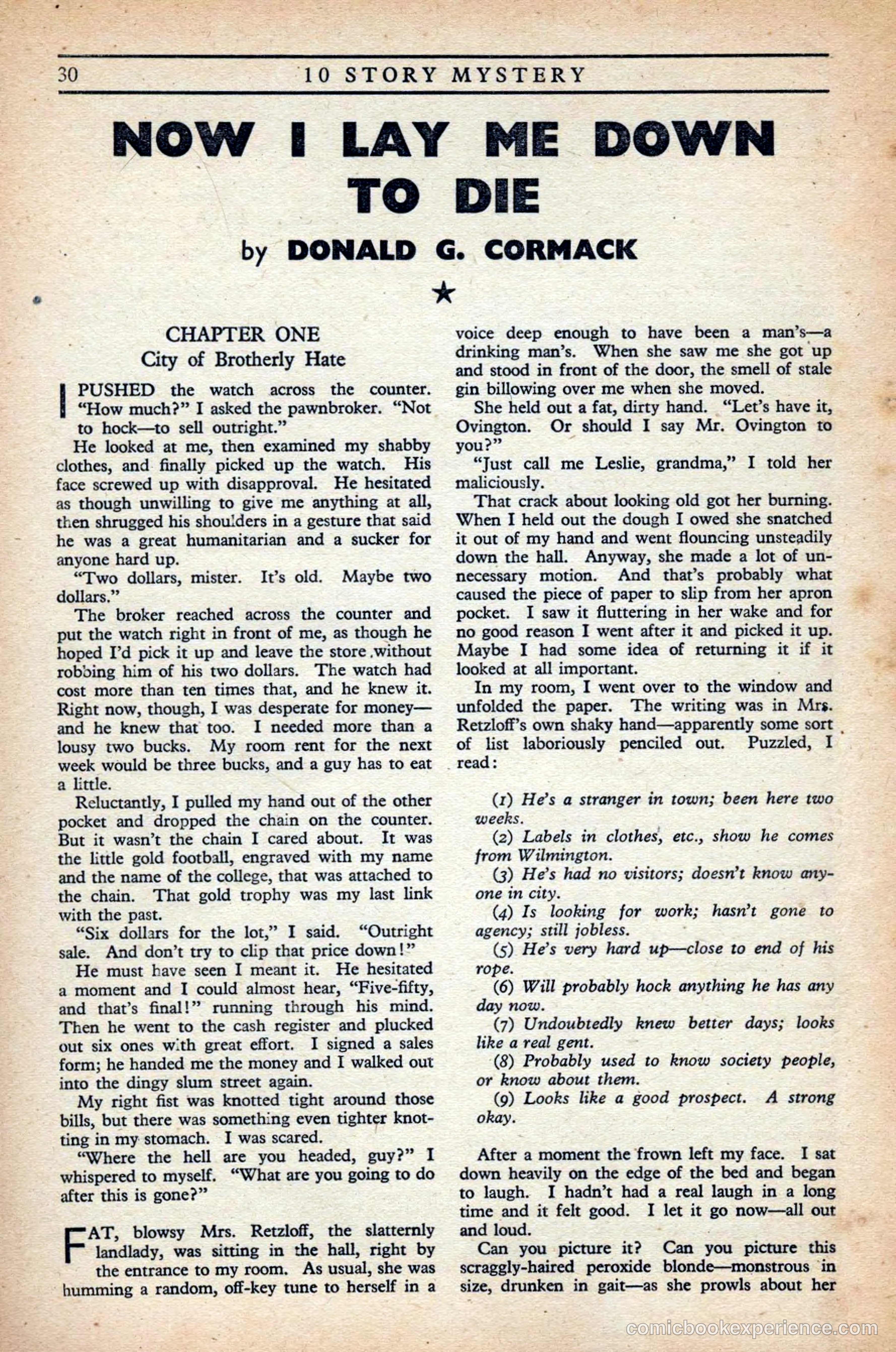 10 Story Mystery Magazine, Issue 1 — page 32 of 68