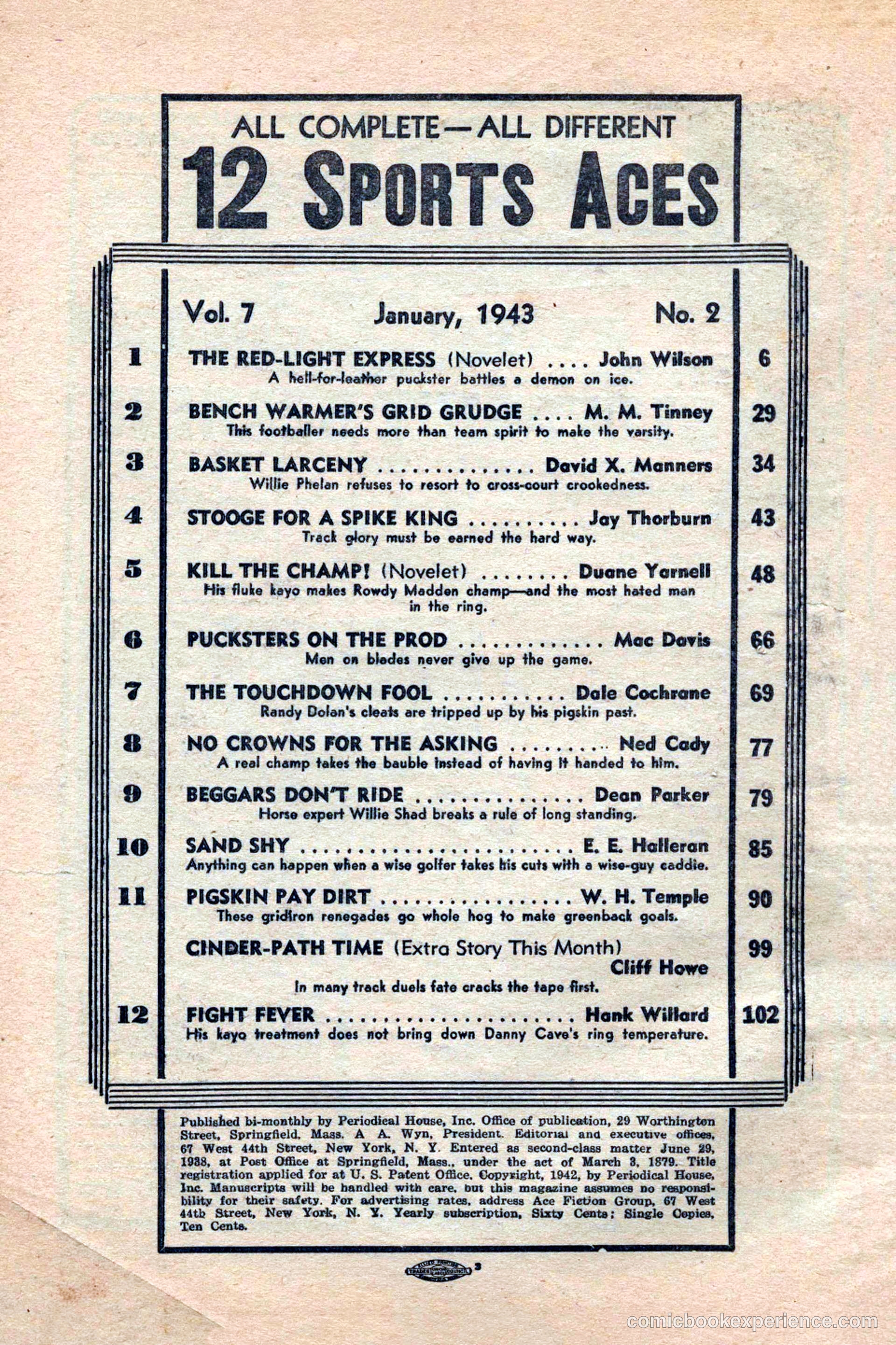 12 Sports Aces, January 1943 — page 4 of 116